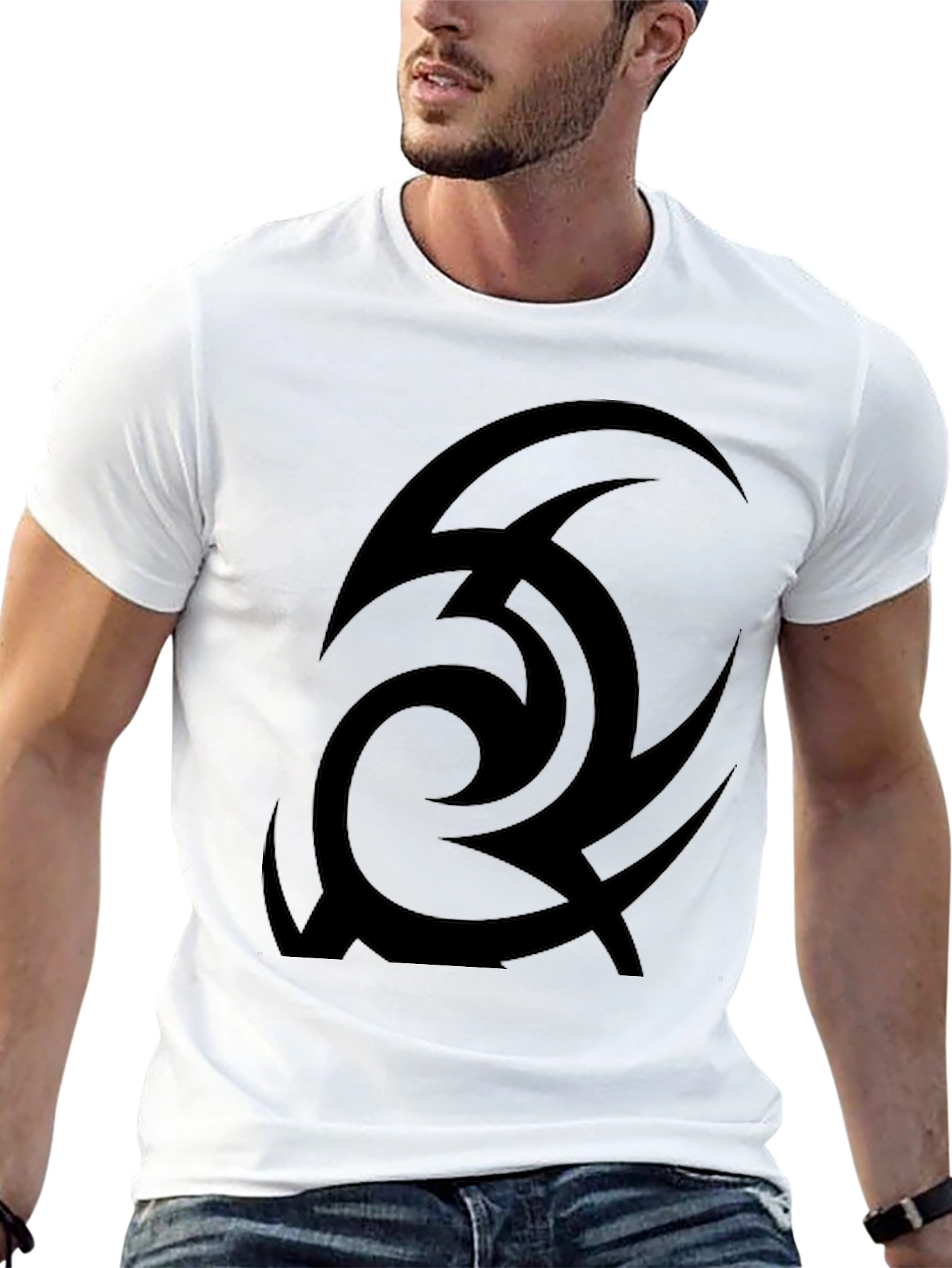Tribal Design Black T-Shirt