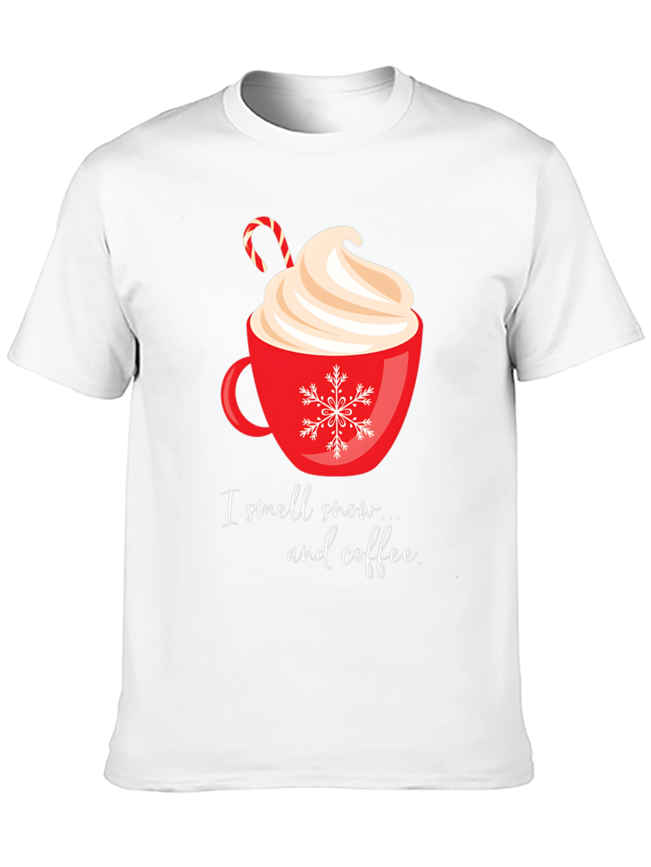 Festive Coffee T-Shirt - I smell snow... and coffee.