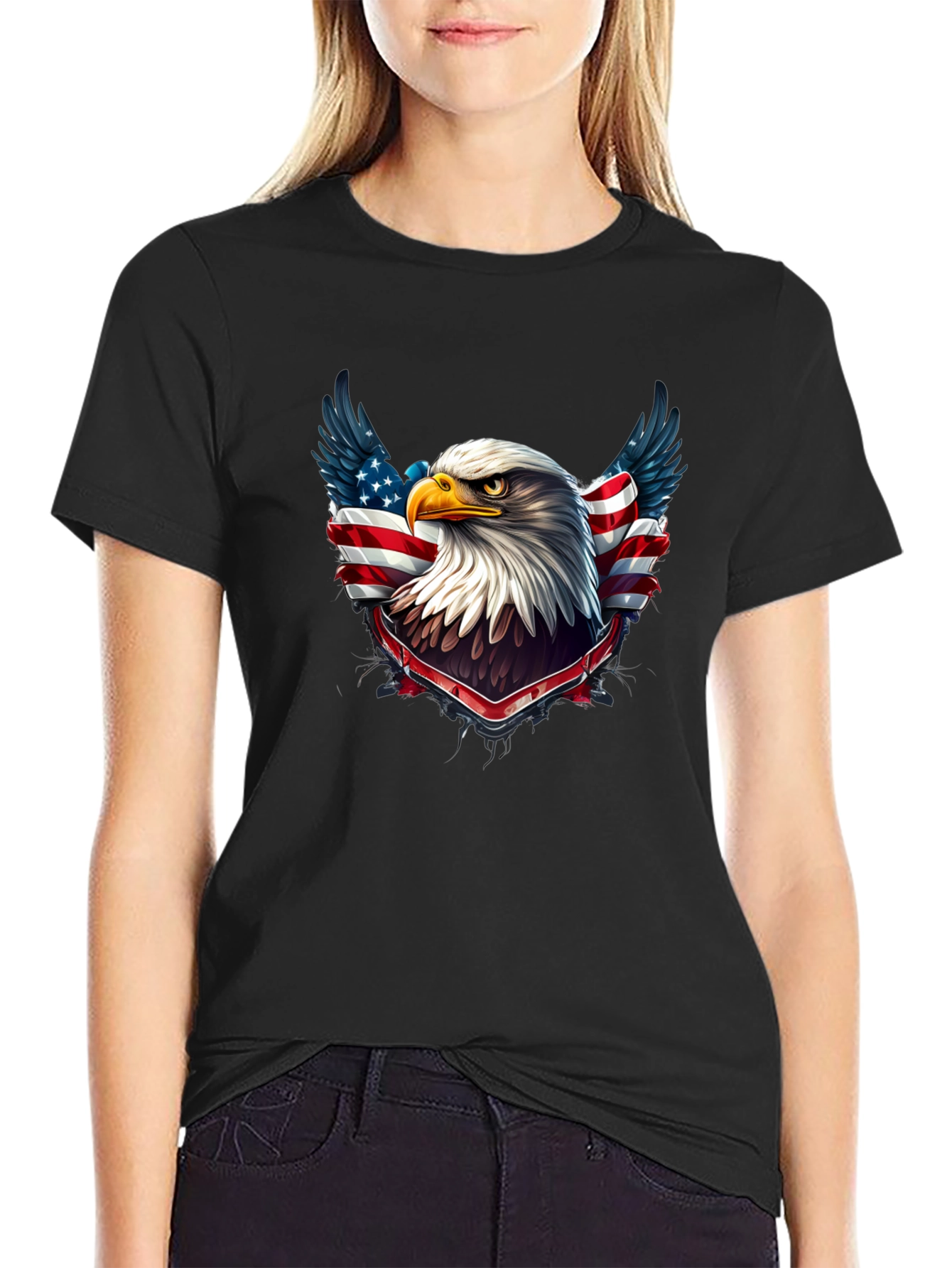 American Eagle USA Flag Graphic Print T-Shirt
