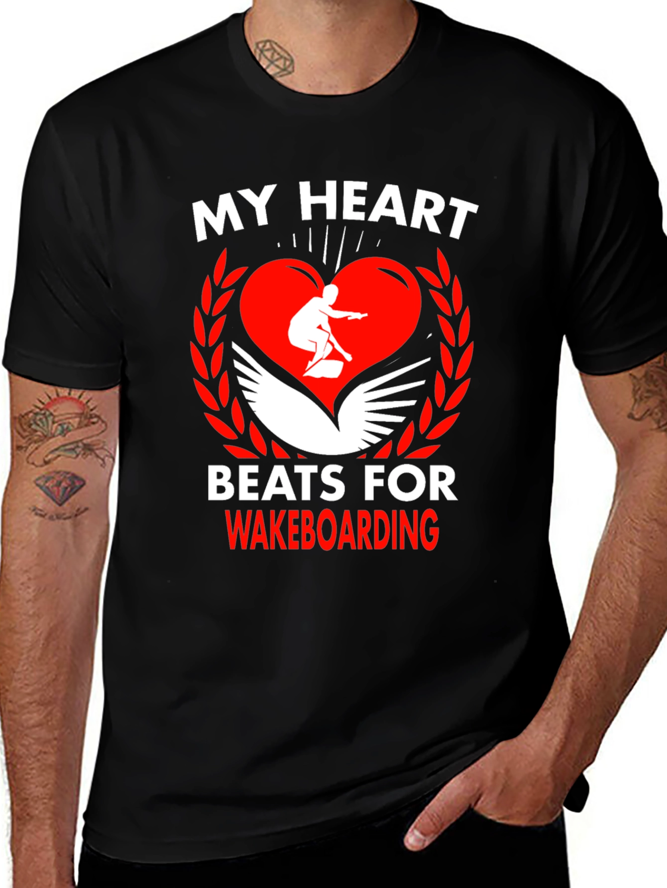 My Heart Beats for Wakeboarding Graphic Tee
