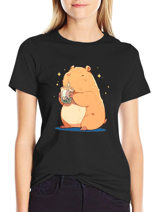Hamster Boba Tea Graphic T-Shirt