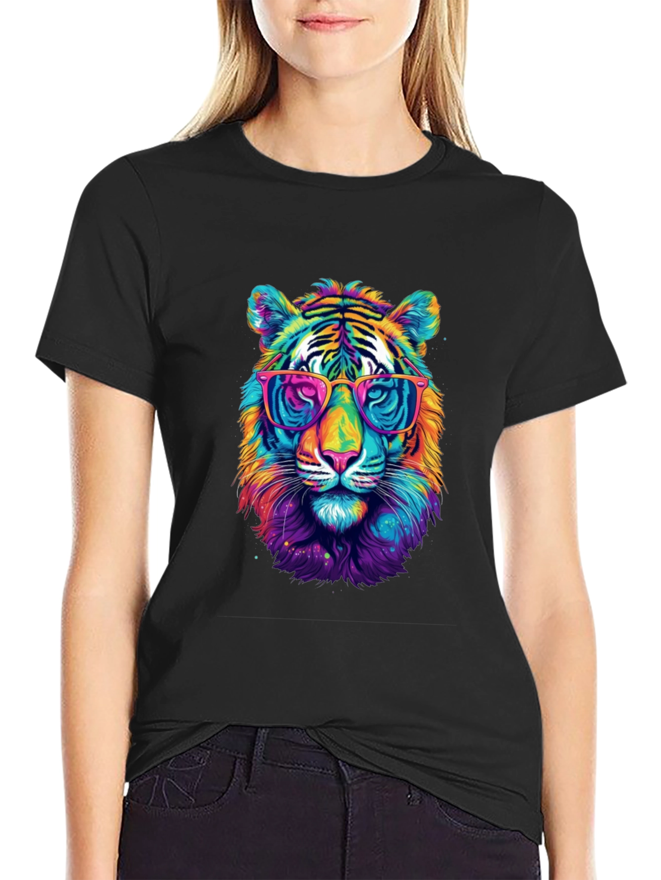 Vibrant Tiger Graphic Tee - Cool Animal Print Shirt