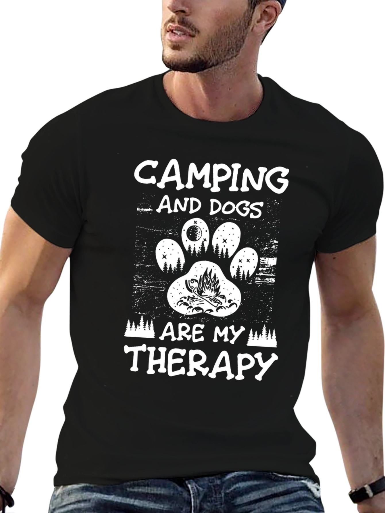Camping and Dogs Therapy T-Shirt