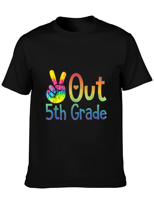 Peace Out 5th Grade Tie Dye T-Shirt