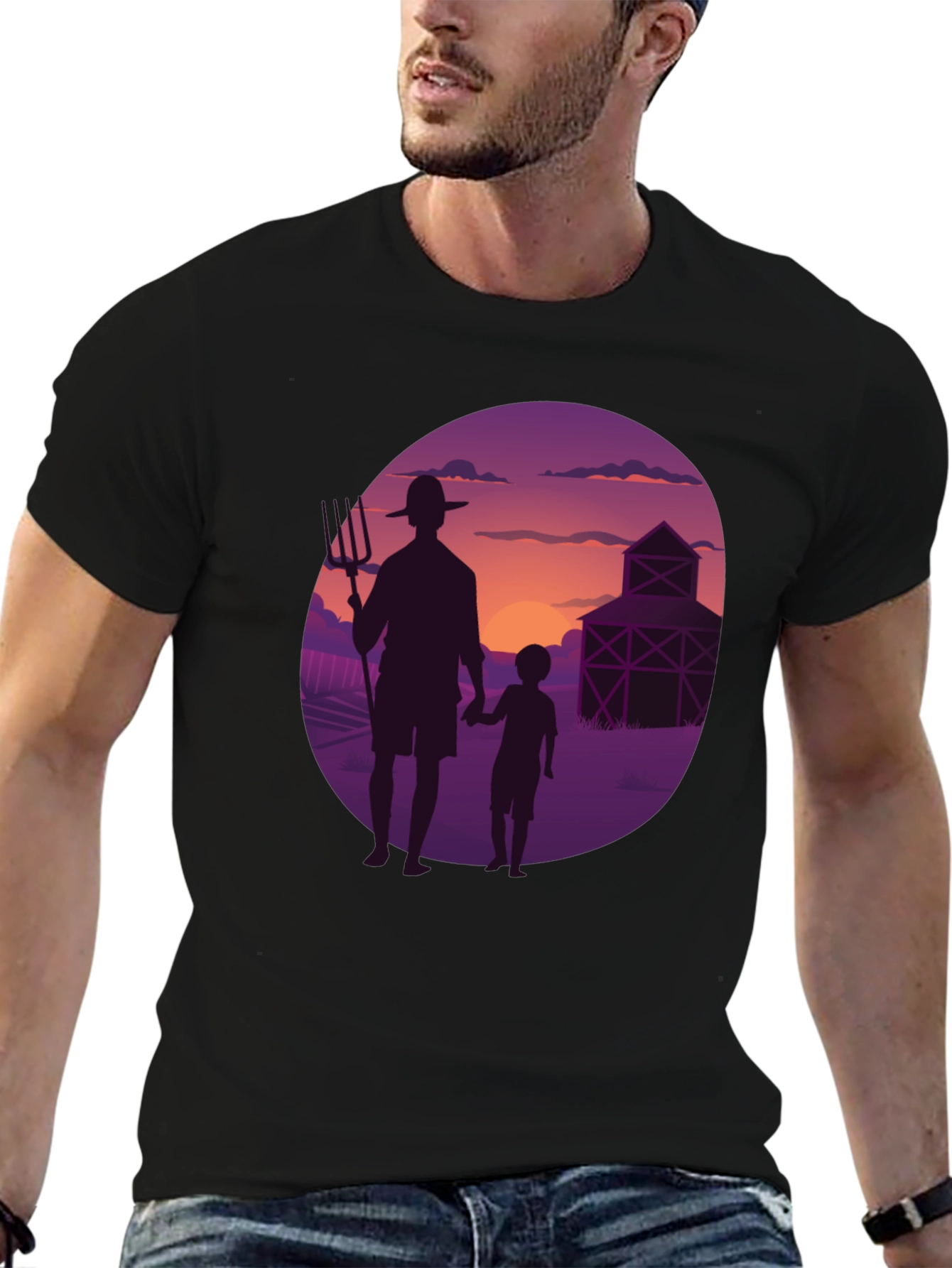 Farmer & Son Graphic Tee - Sunset Silhouette