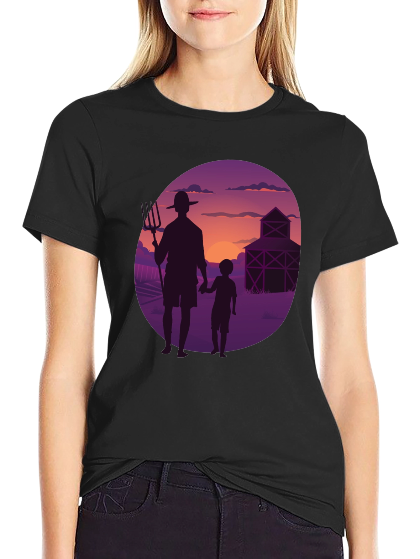 Farmer & Son Graphic Tee - Sunset Silhouette