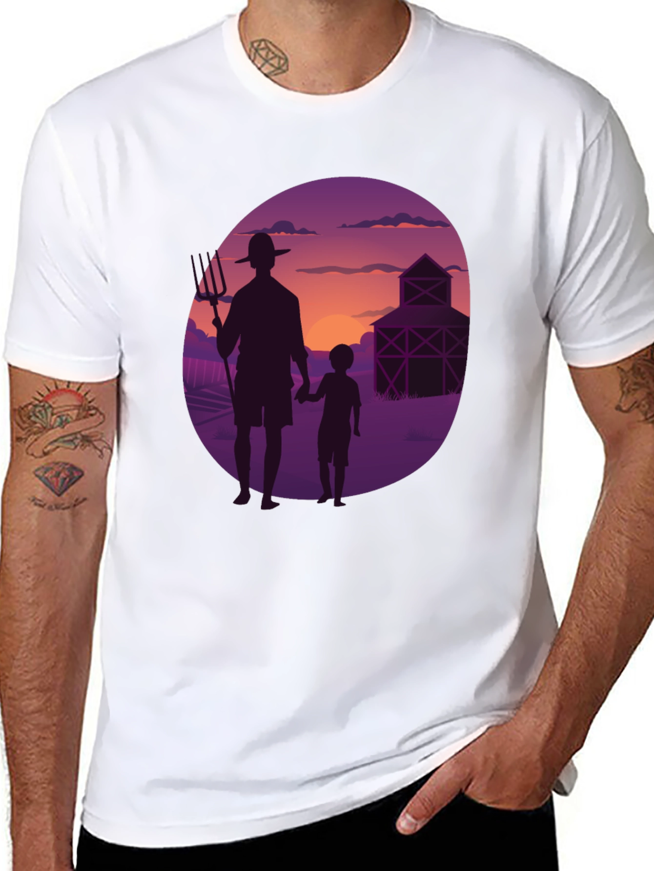 Farmer & Son Graphic Tee - Sunset Silhouette