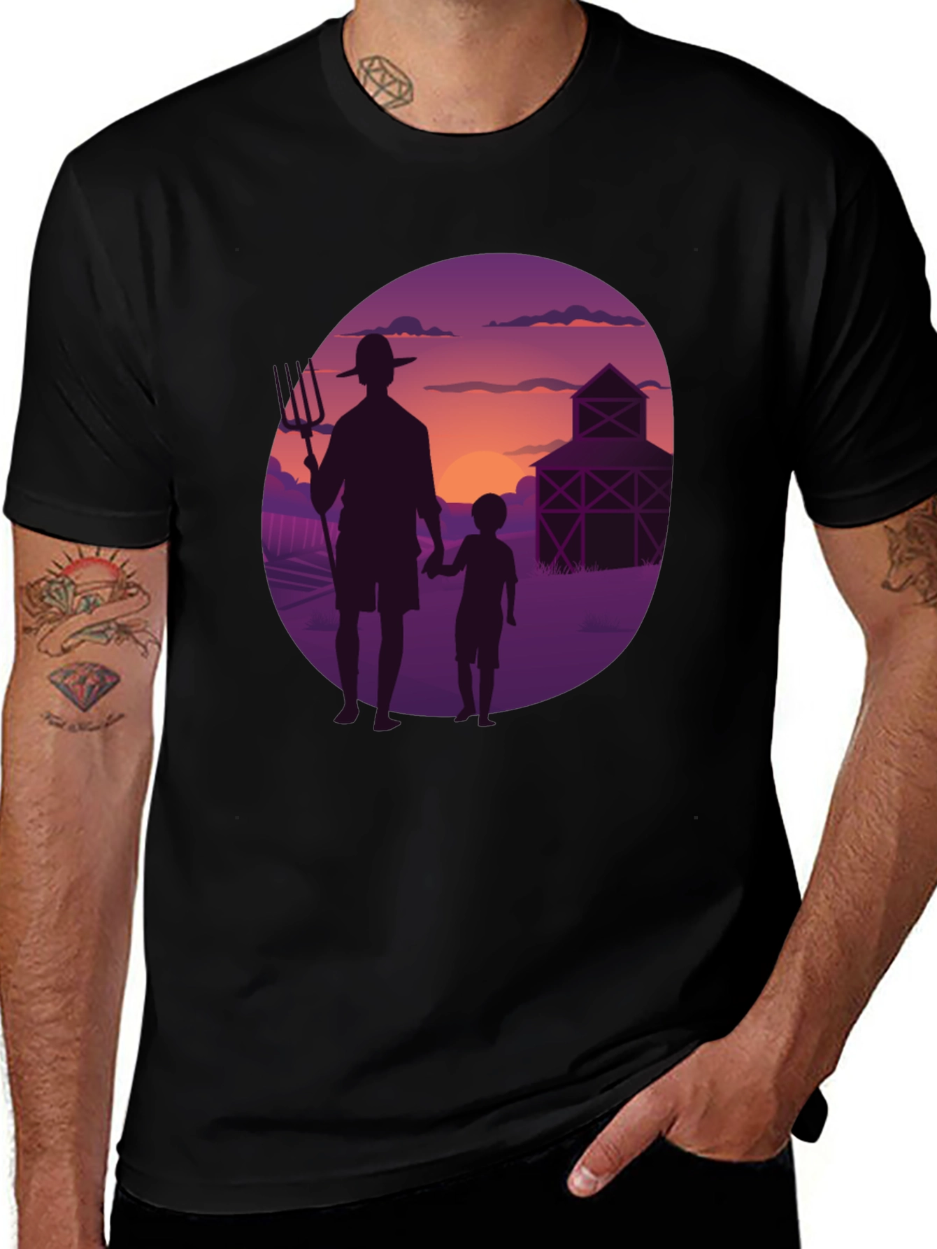 Farmer & Son Graphic Tee - Sunset Silhouette