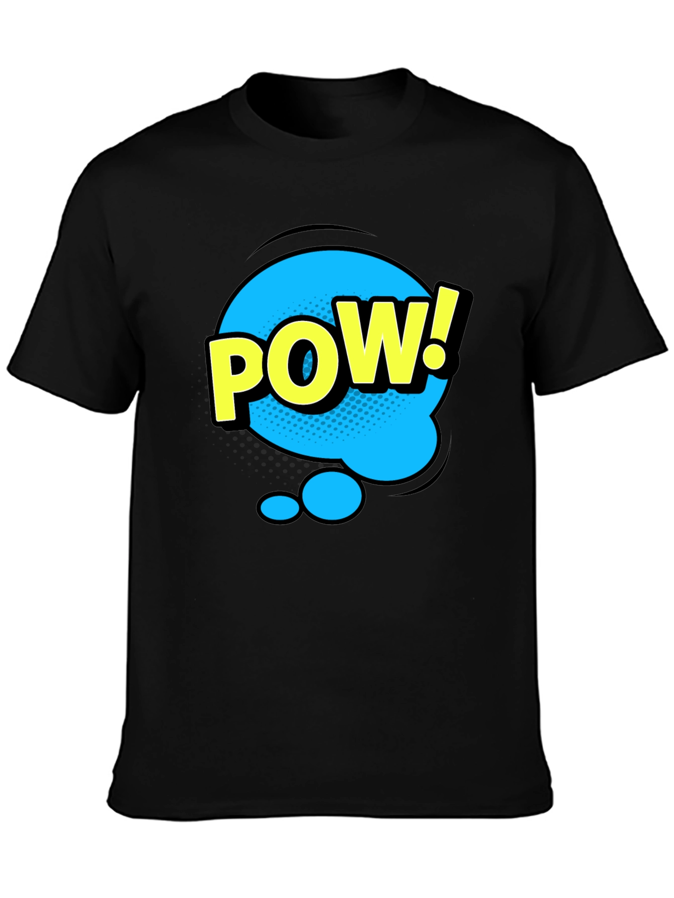 Pow! Graphic Print T-Shirt - Black Comic Style Tee