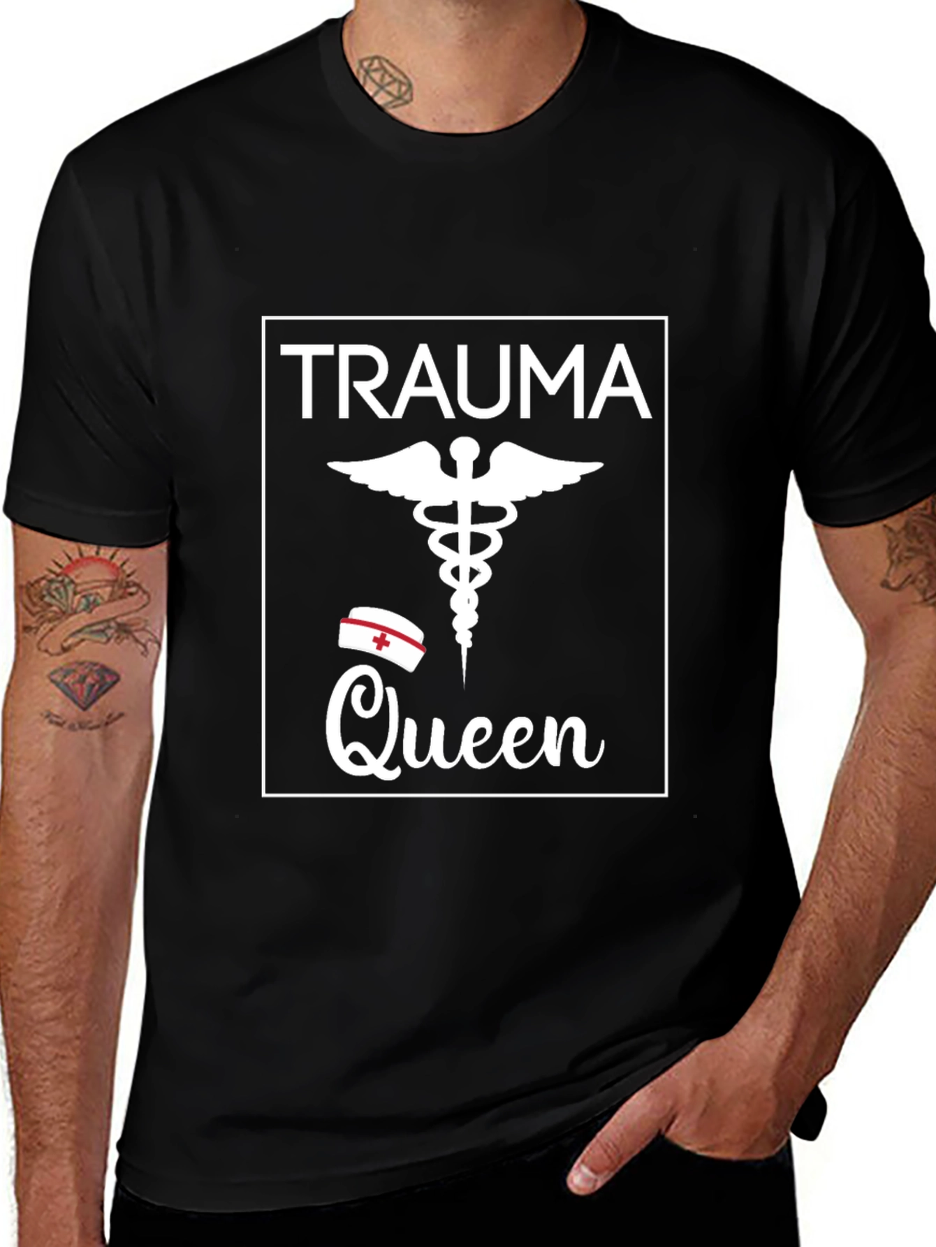 Trauma Queen Graphic T-Shirt - Nurse Caduceus Tee