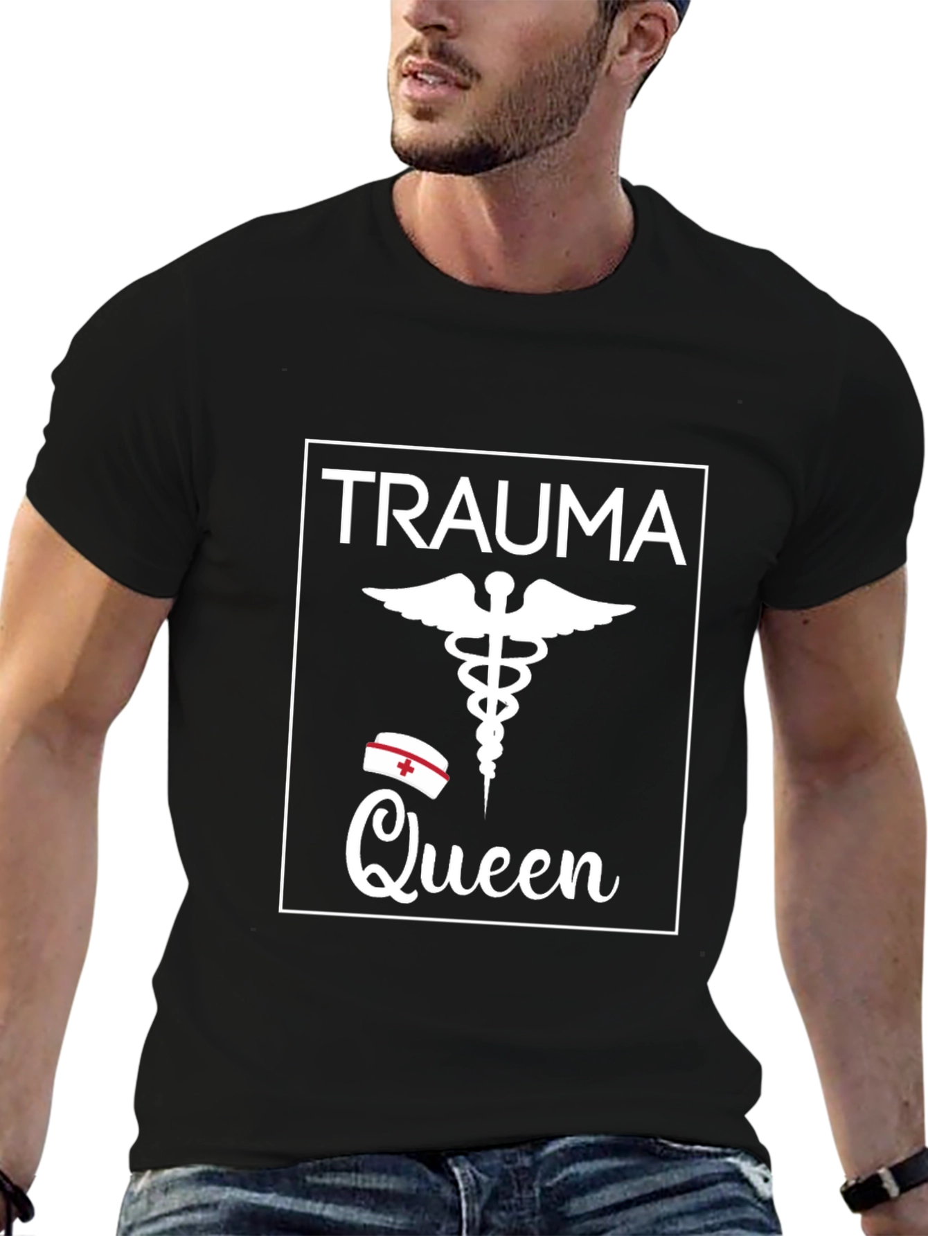 Trauma Queen Graphic T-Shirt - Nurse Caduceus Tee