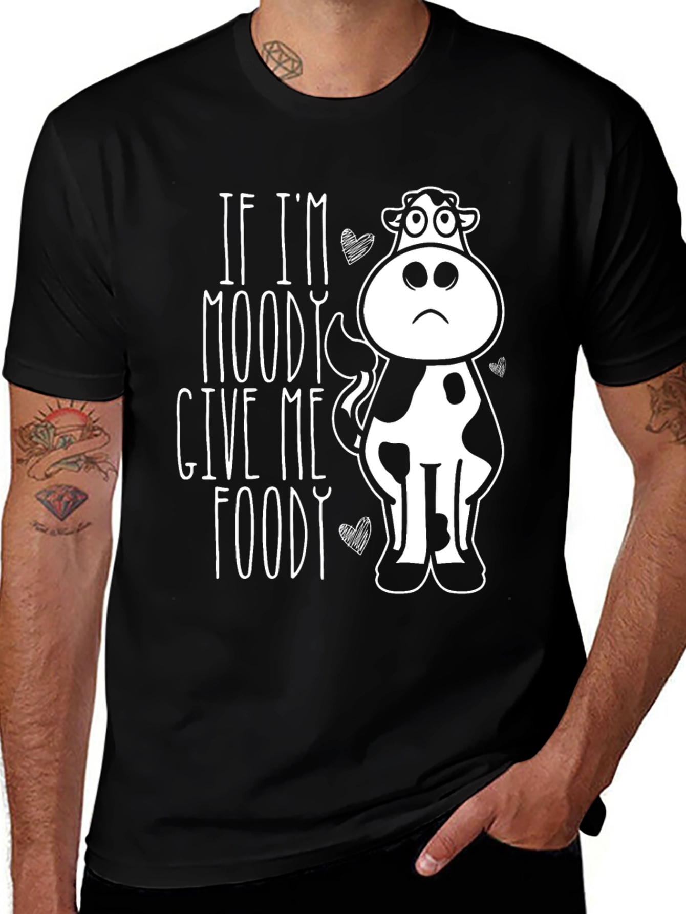Moody Cow Graphic Tee -  Funny Foodie T-Shirt