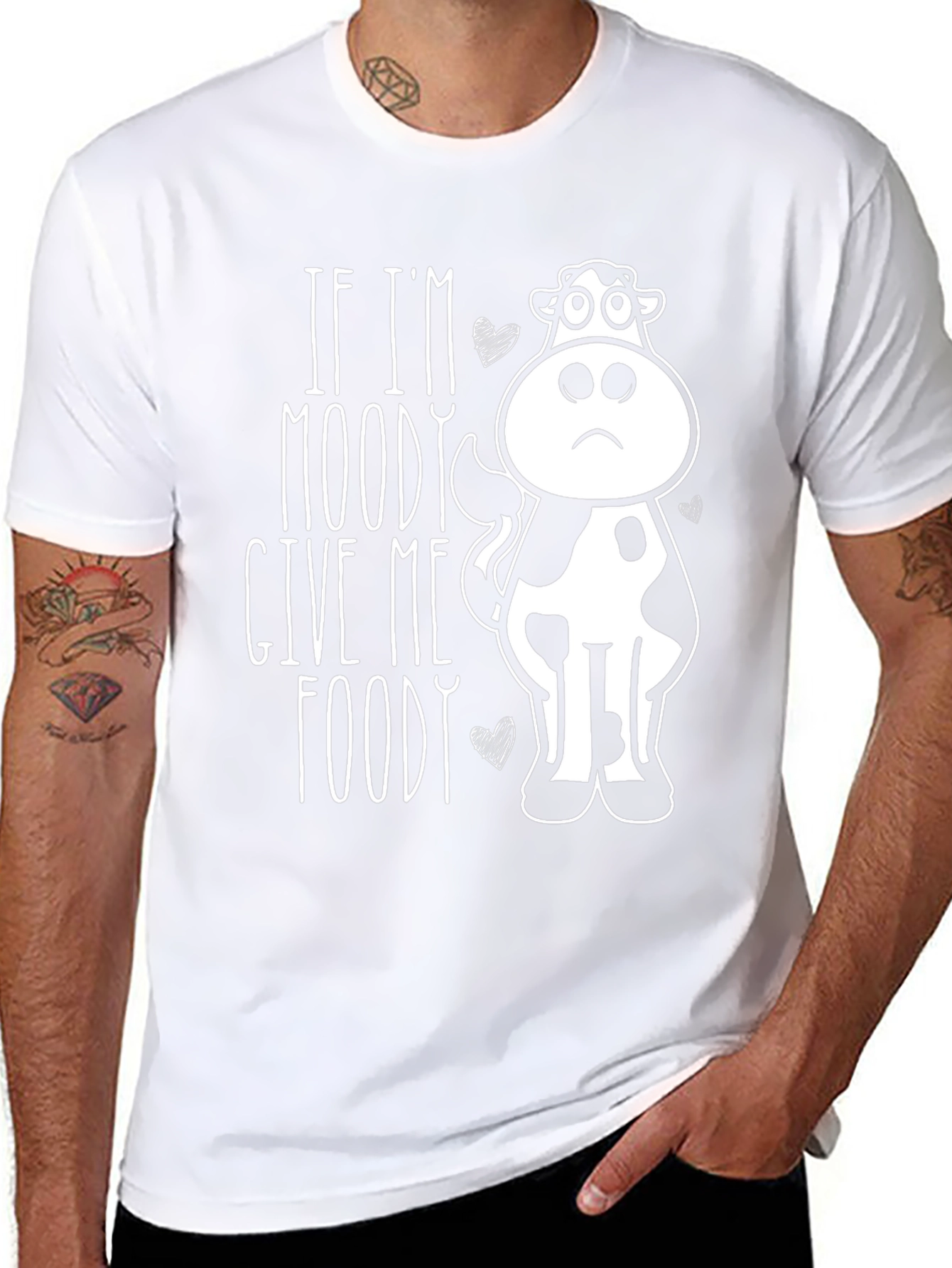 Moody Cow Graphic Tee -  Funny Foodie T-Shirt