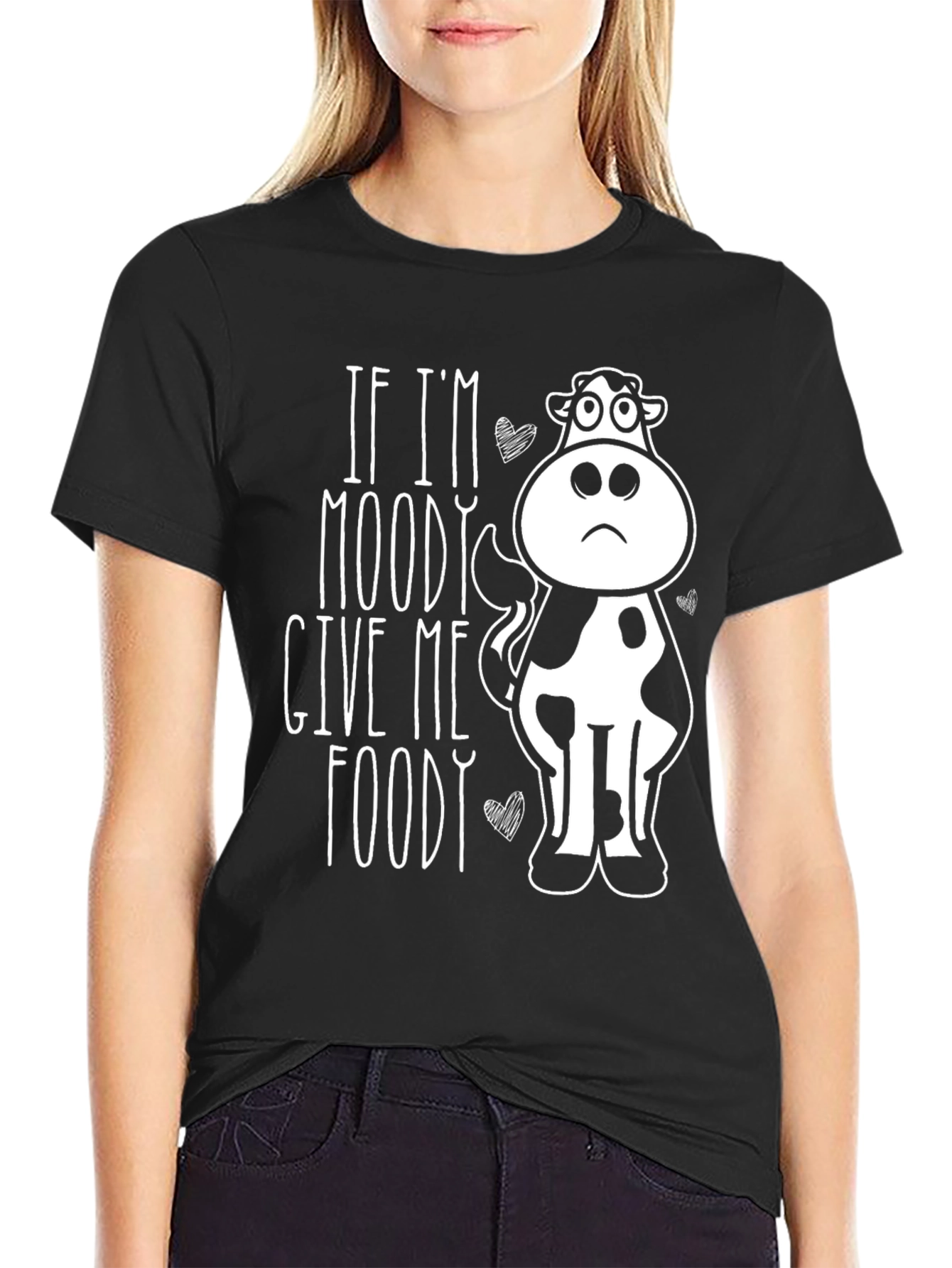 Moody Cow Graphic Tee -  Funny Foodie T-Shirt