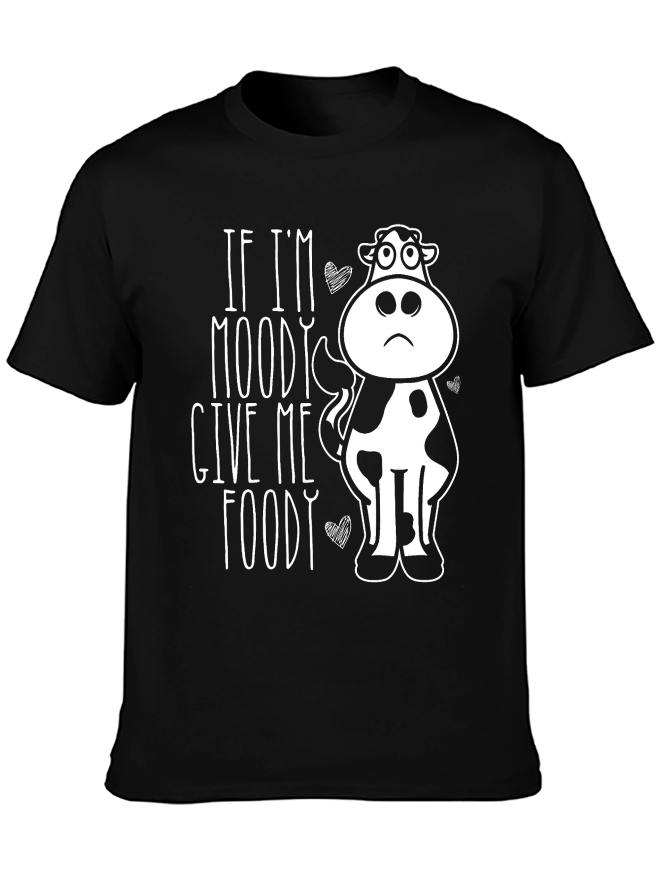Moody Cow Graphic Tee -  Funny Foodie T-Shirt