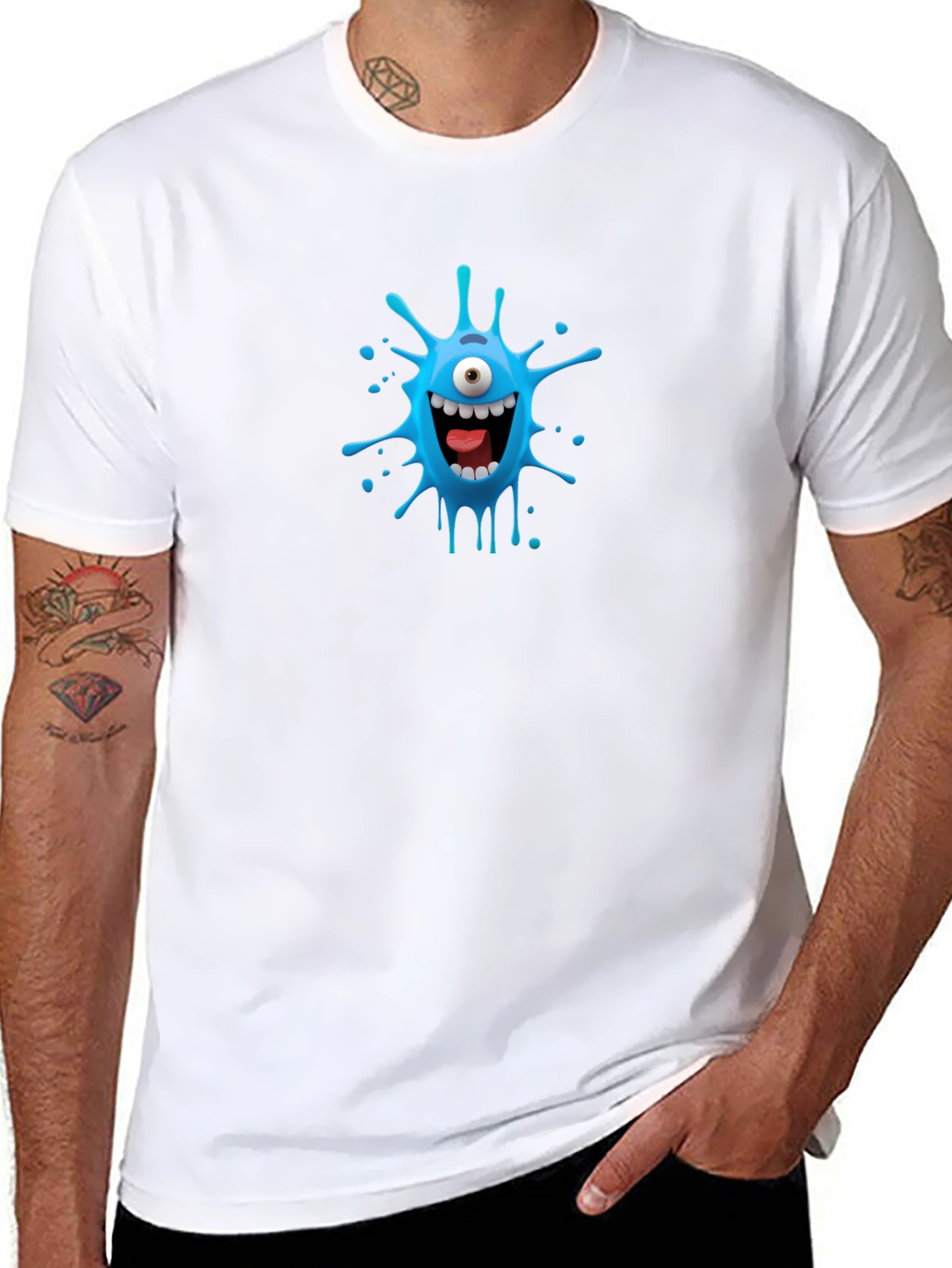 Funky One-Eyed Monster Graphic Tee - Black
