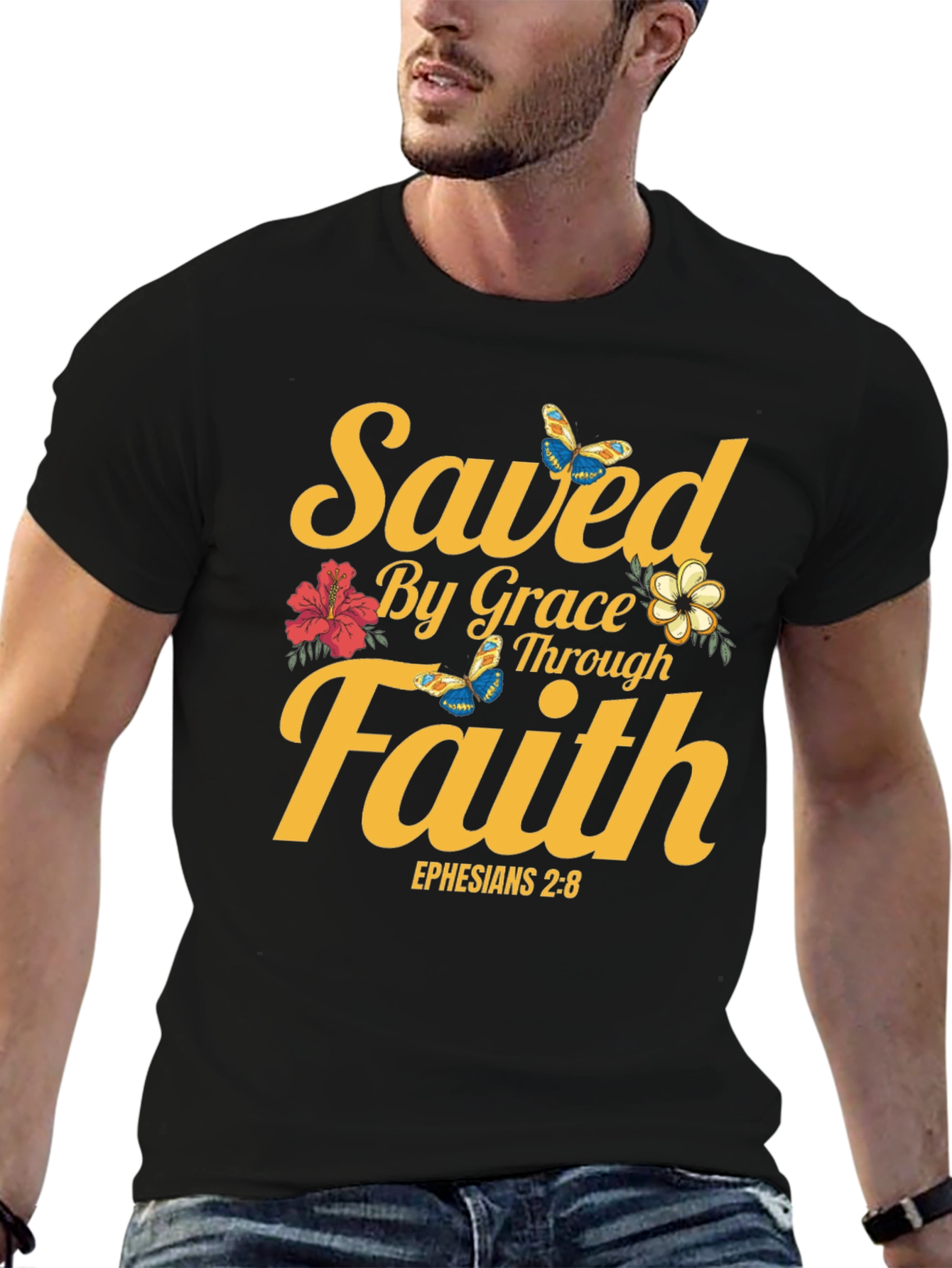 Saved By Grace T-Shirt - Faith & Scripture Tee