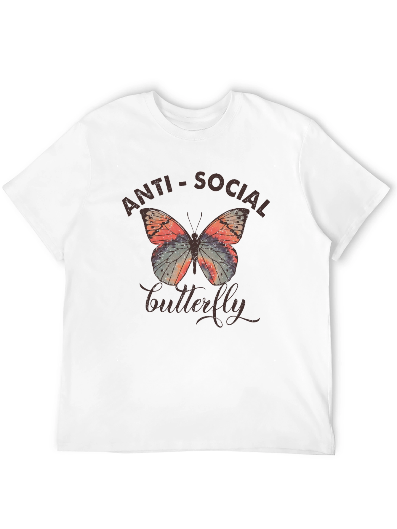 Anti-Social Butterfly Graphic T-Shirt