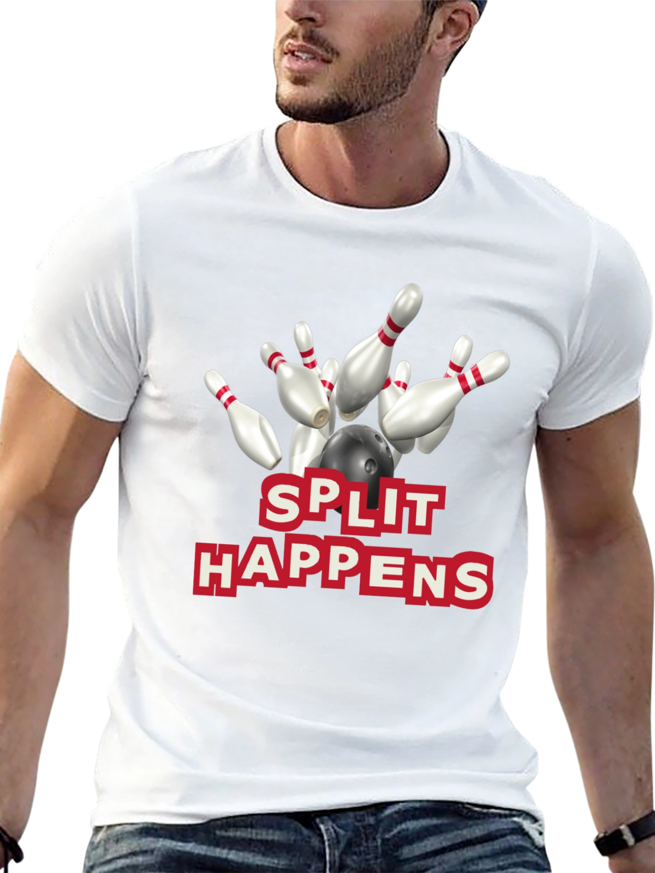 Split Happens Bowling Graphic T-Shirt