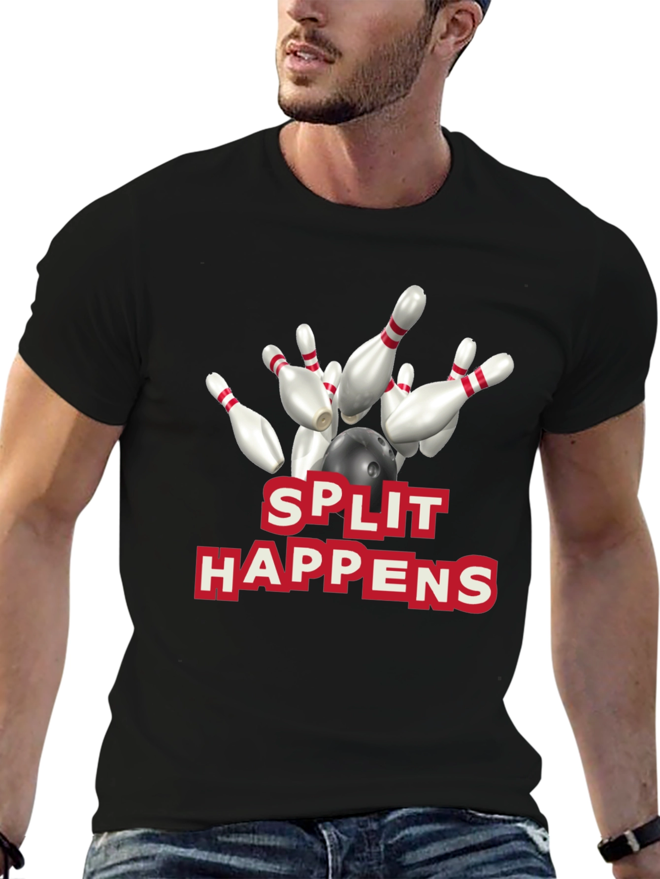 Split Happens Bowling Graphic T-Shirt