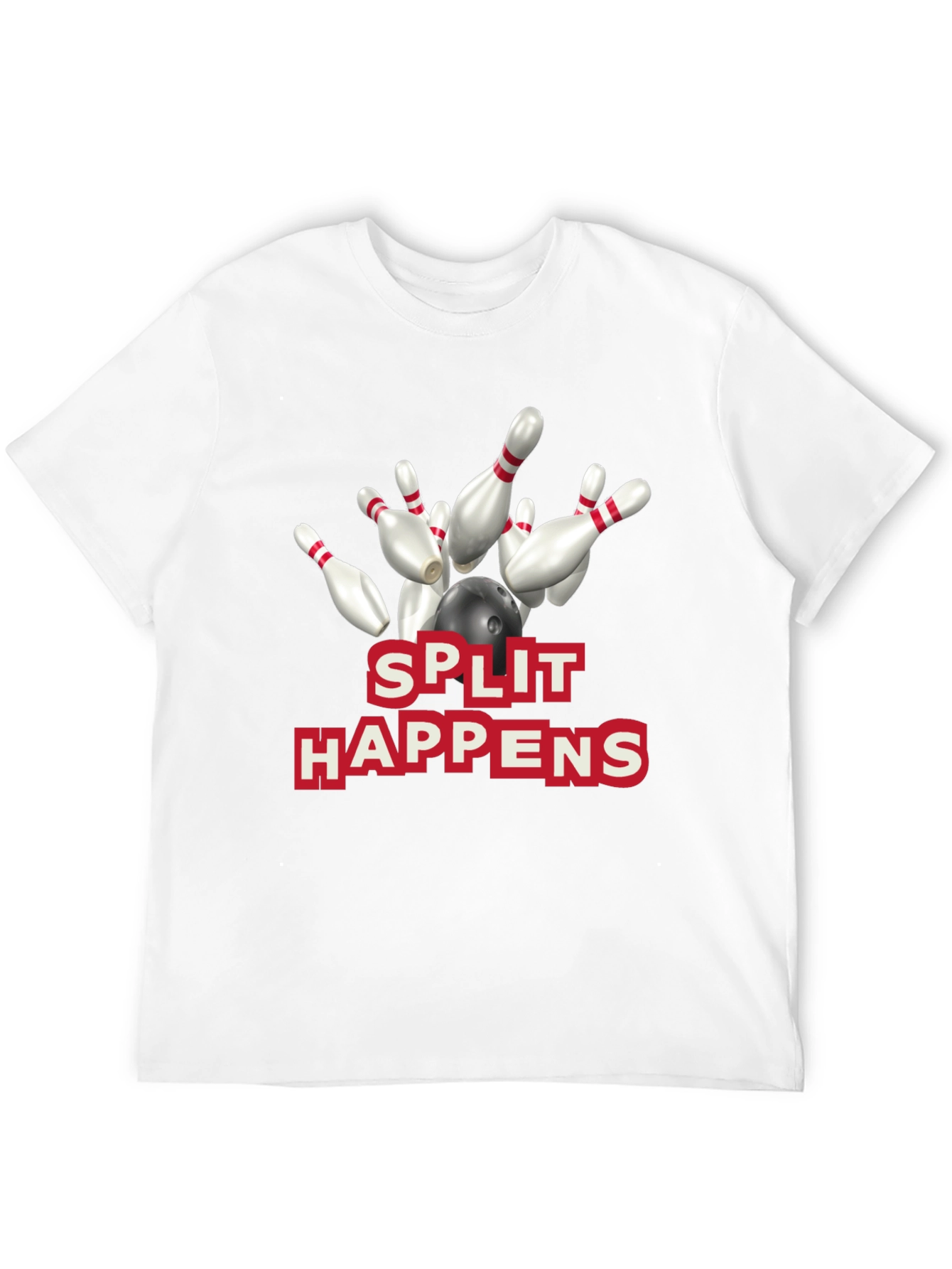 Split Happens Bowling Graphic T-Shirt