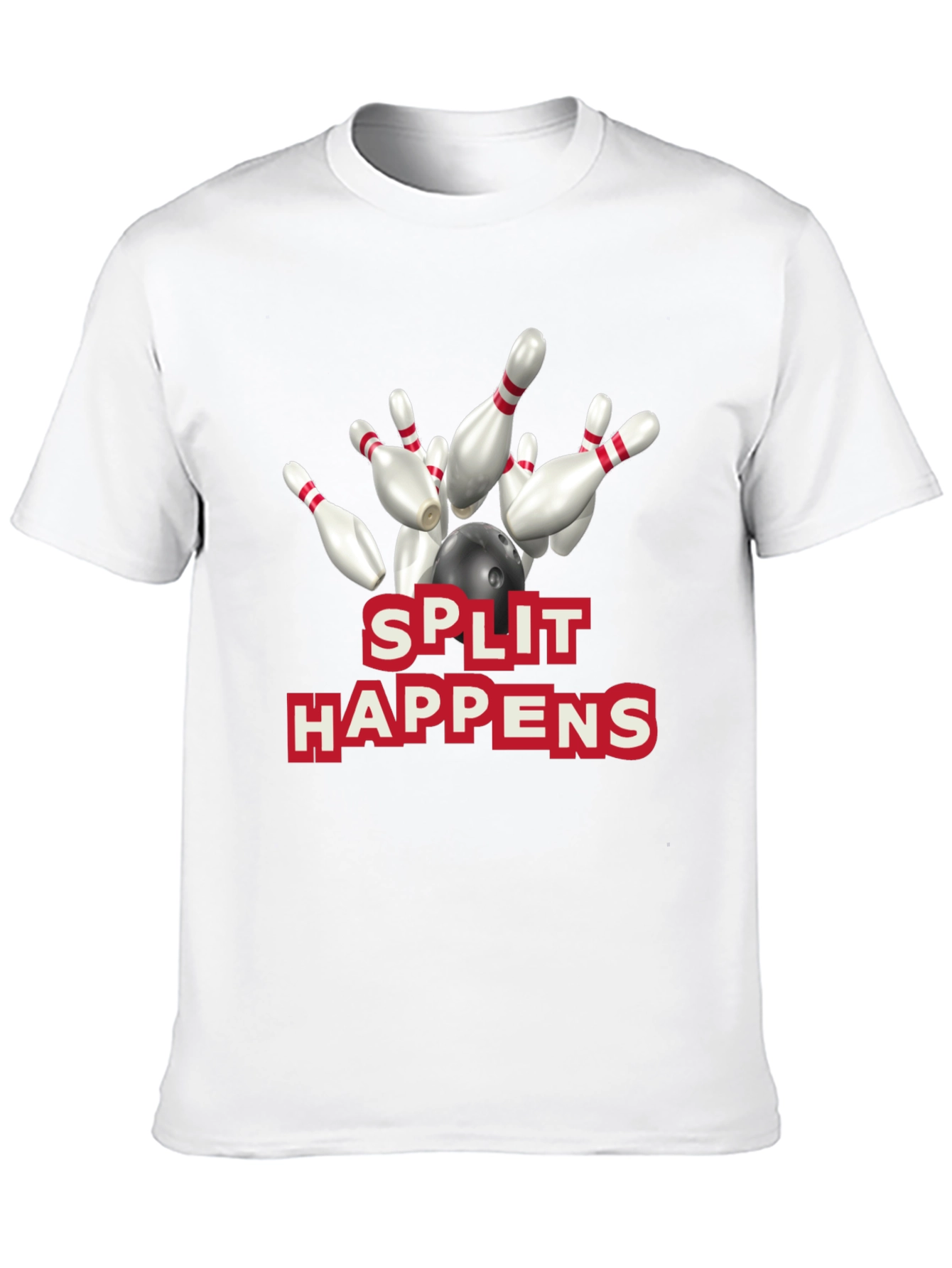 Split Happens Bowling Graphic T-Shirt