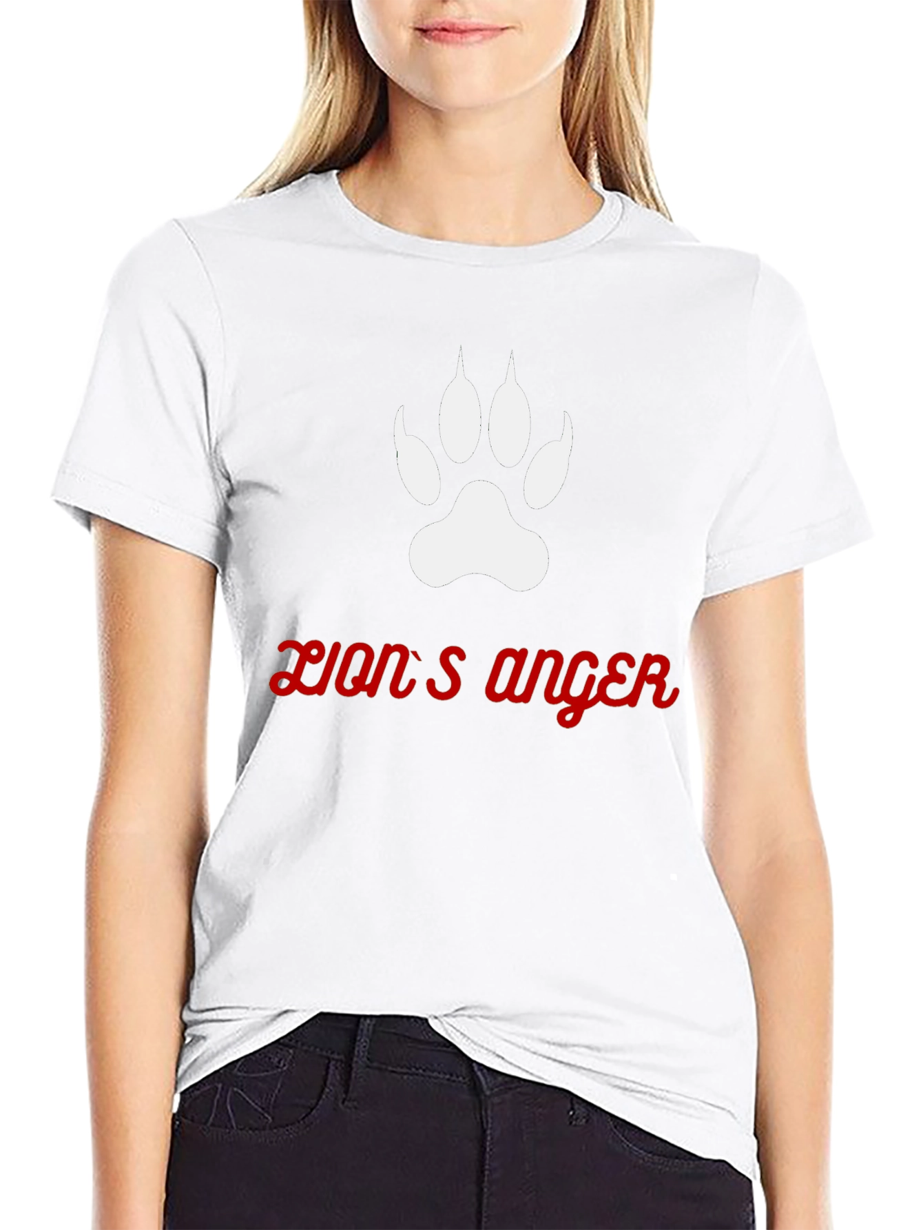 Lions Anger Graphic Tee - Black Cotton Blend