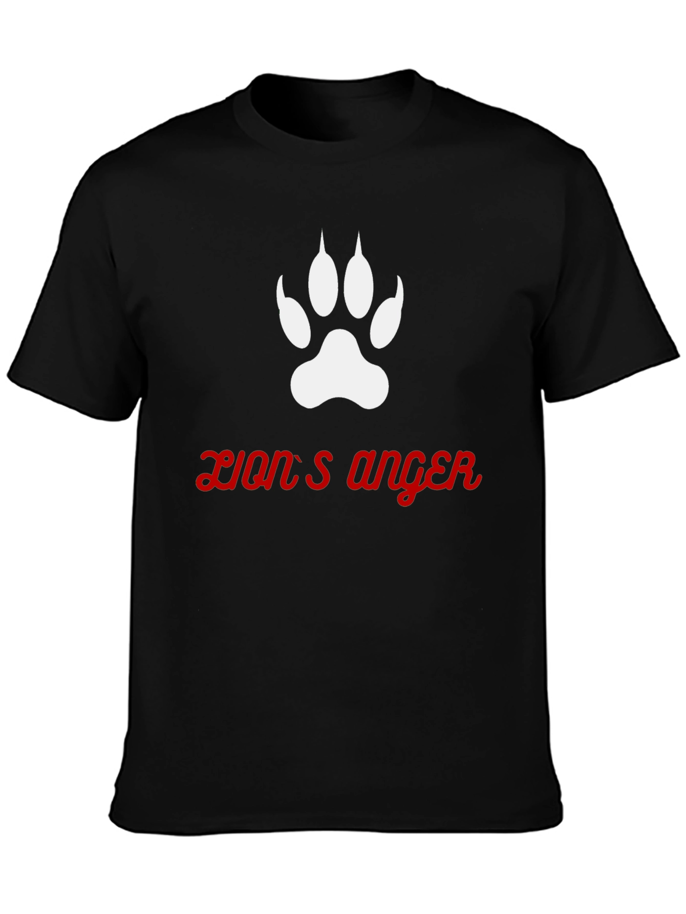 Lions Anger Graphic Tee - Black Cotton Blend