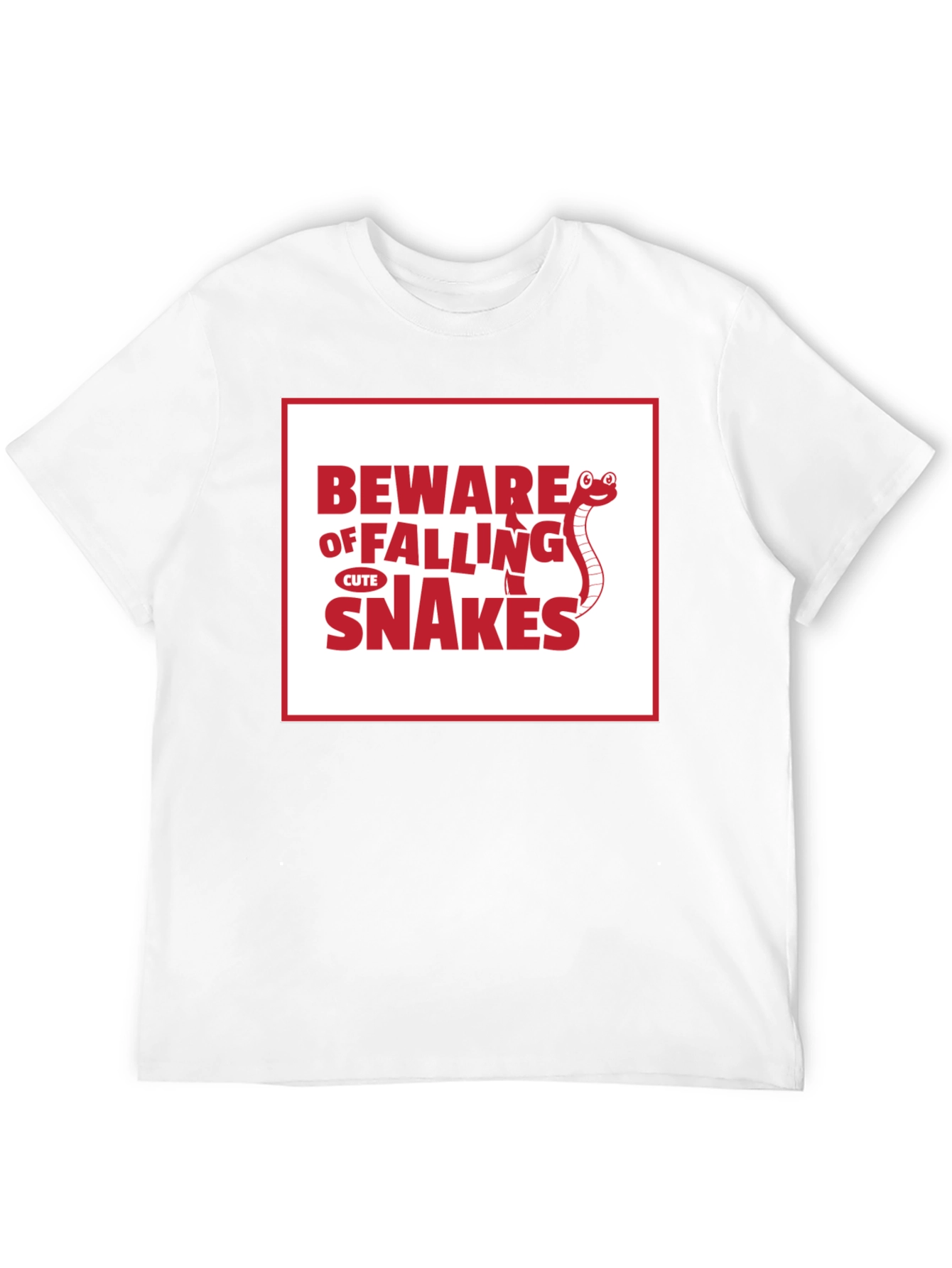Beware of Falling Cute Snakes Graphic T-Shirt