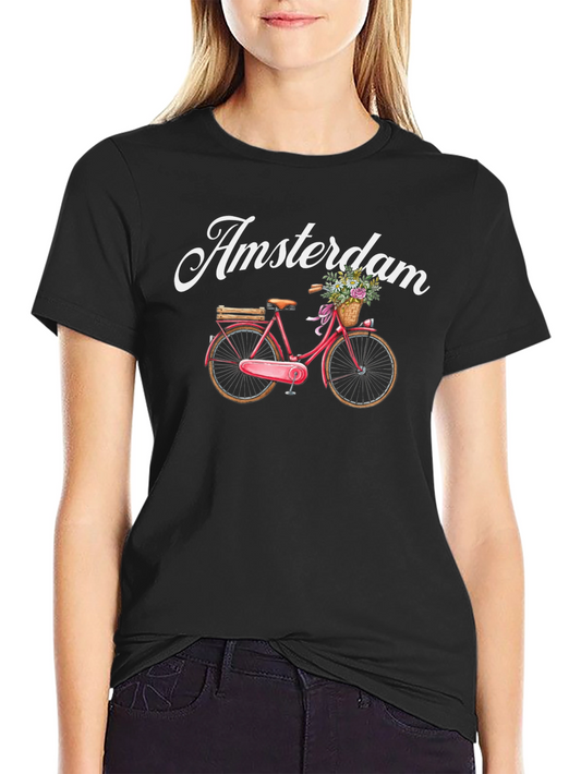 Amsterdam Bicycle Graphic Tee - Black