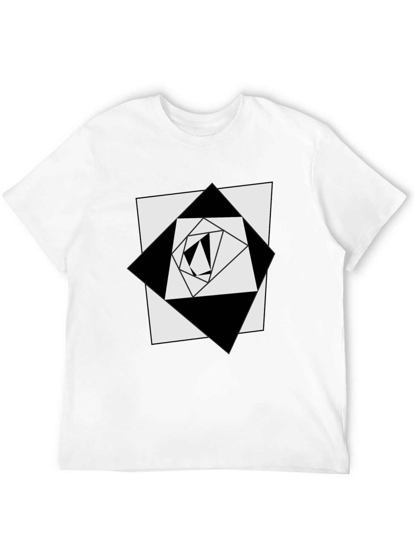 Abstract Geometric Black and White Tee