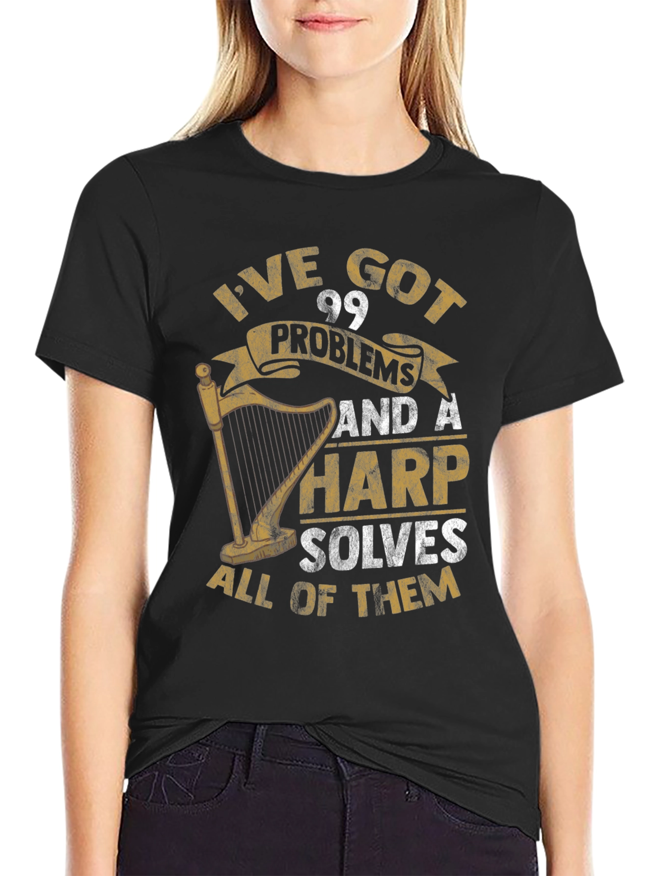 Harp Solves All Problems T-Shirt