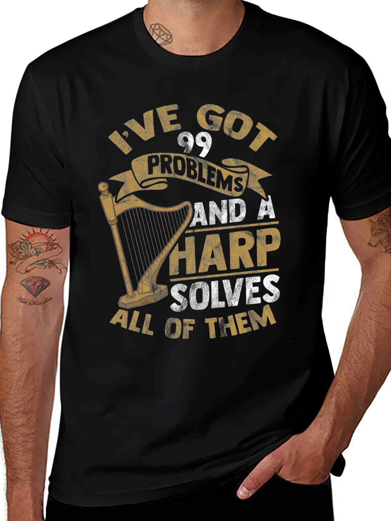 Harp Solves All Problems T-Shirt