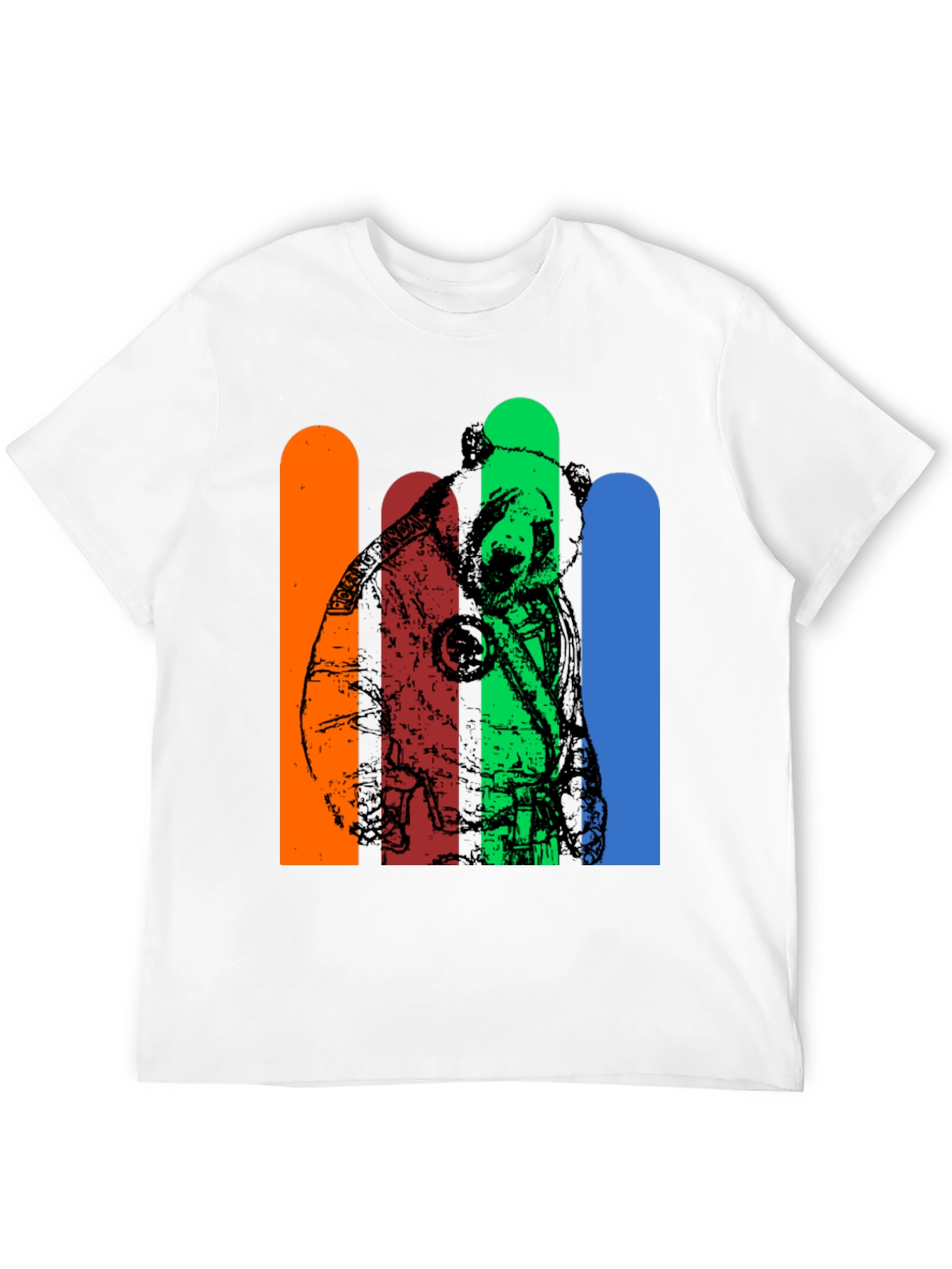 Retro Panda Bear Graphic Tee - Black T-Shirt