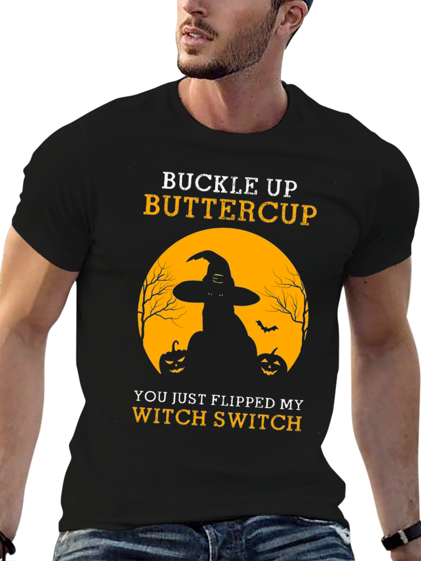 Buckle Up Buttercup Witch Halloween T-Shirt