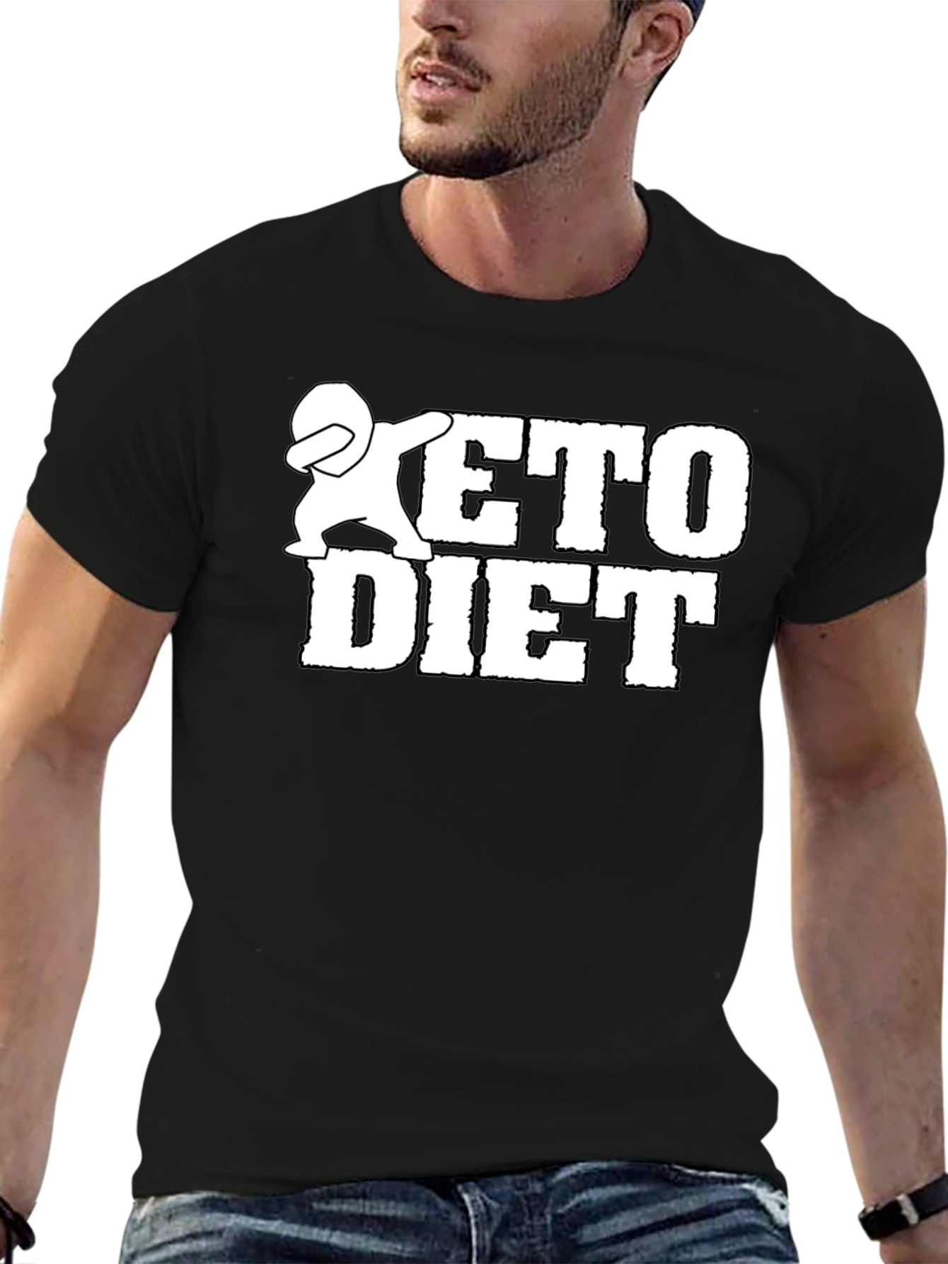 Keto Diet Dab Graphic T-Shirt - Black
