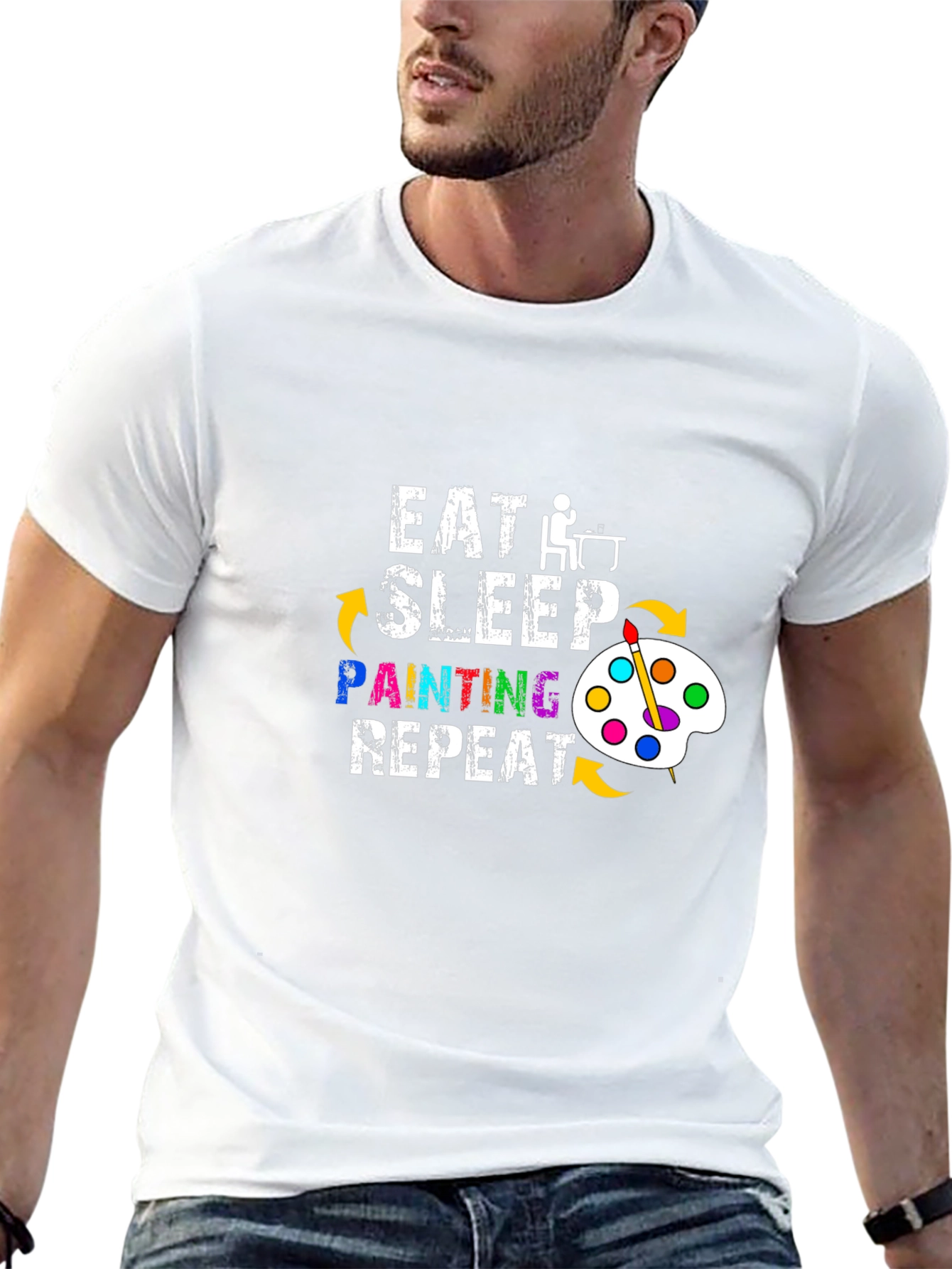 Eat Sleep Painting Repeat Graphic T-Shirt
