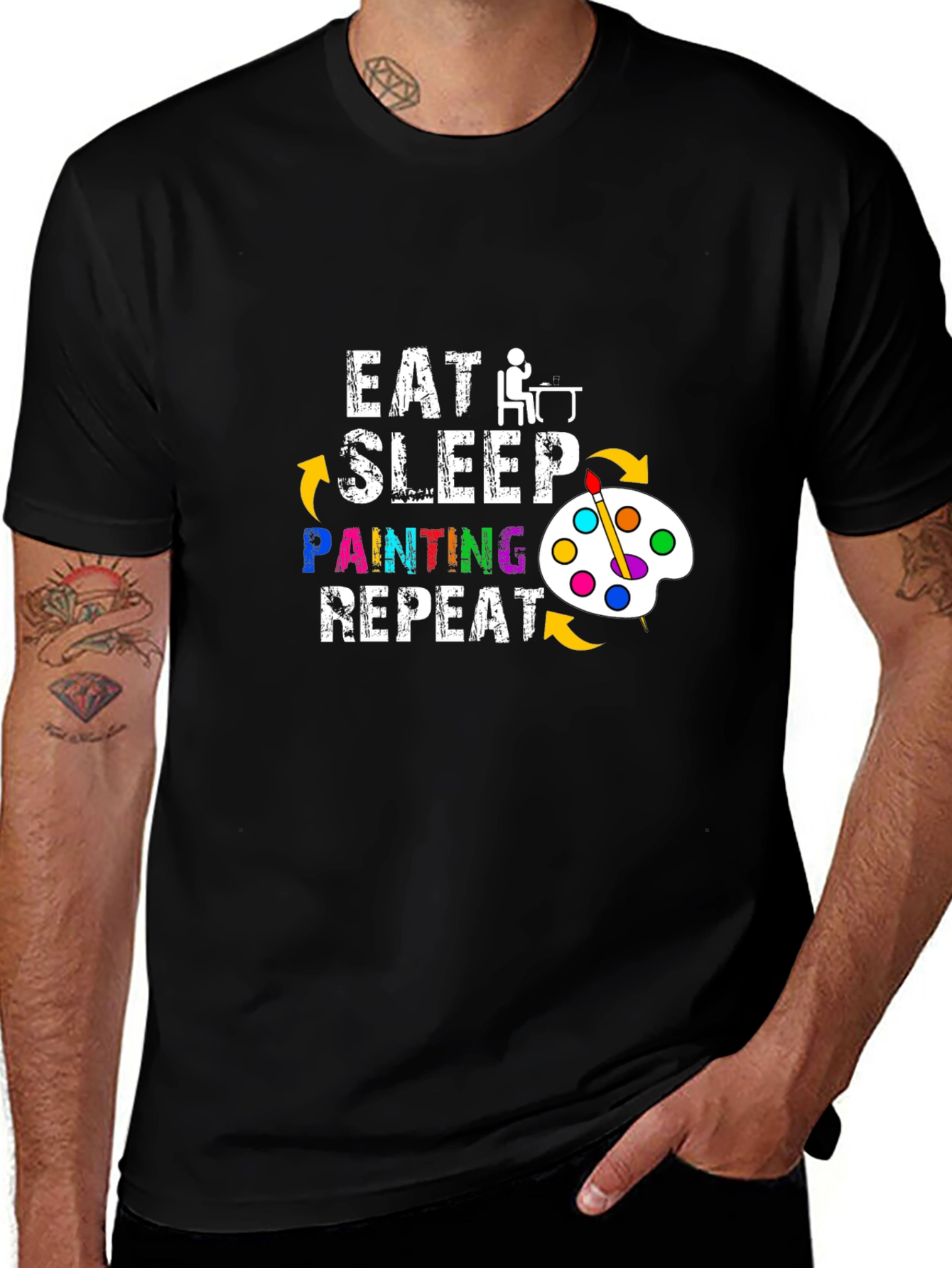 Eat Sleep Painting Repeat Graphic T-Shirt