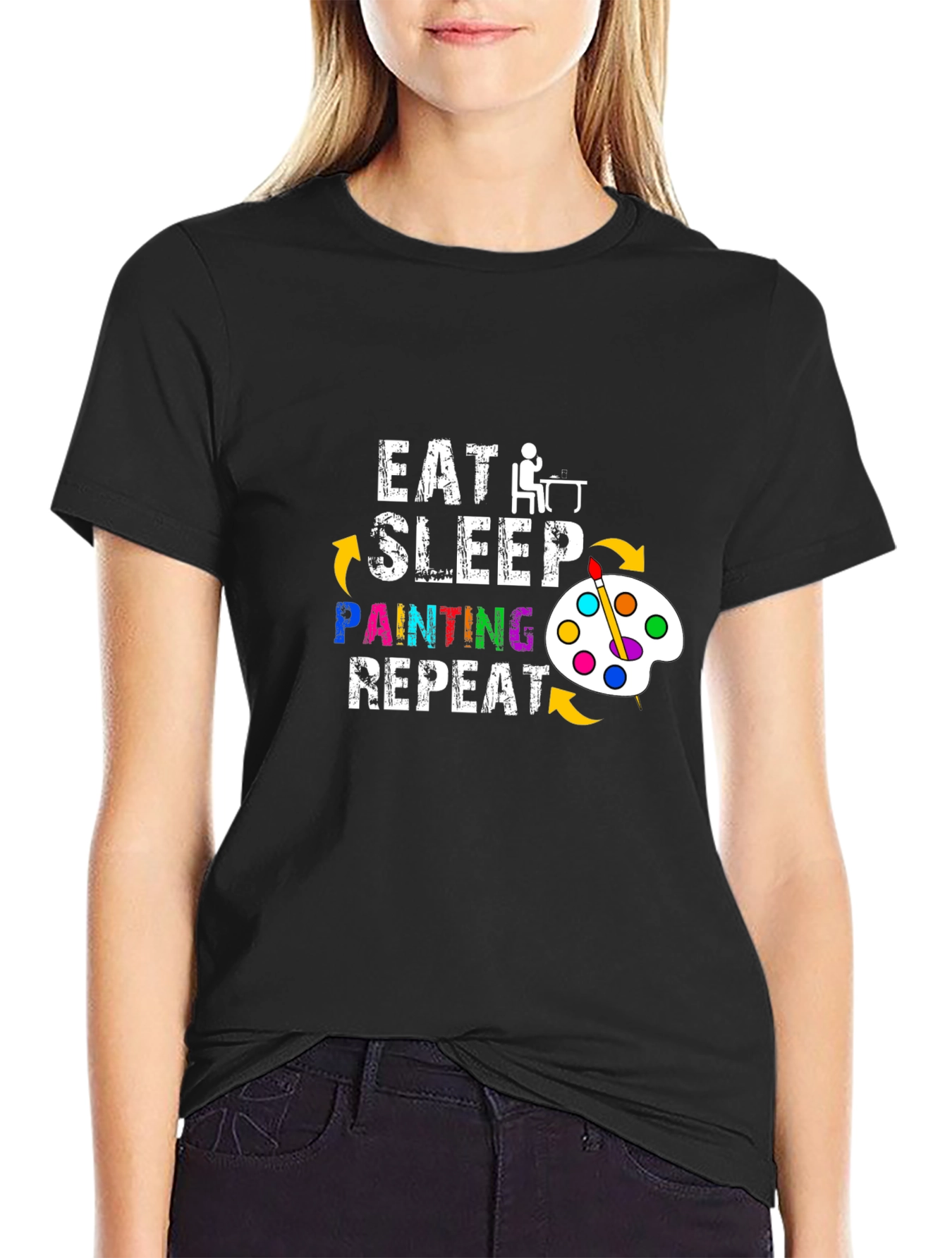 Eat Sleep Painting Repeat Graphic T-Shirt
