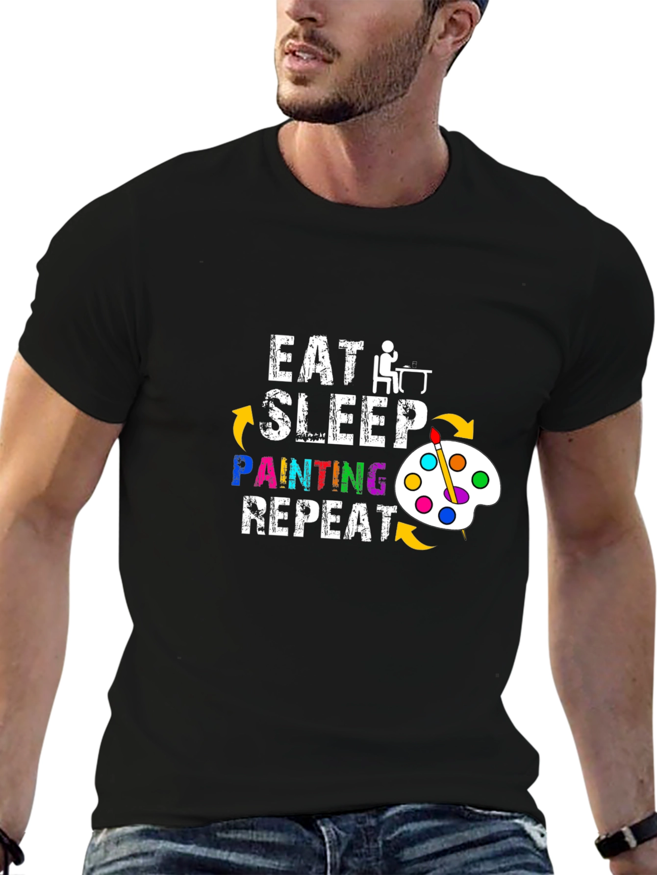 Eat Sleep Painting Repeat Graphic T-Shirt