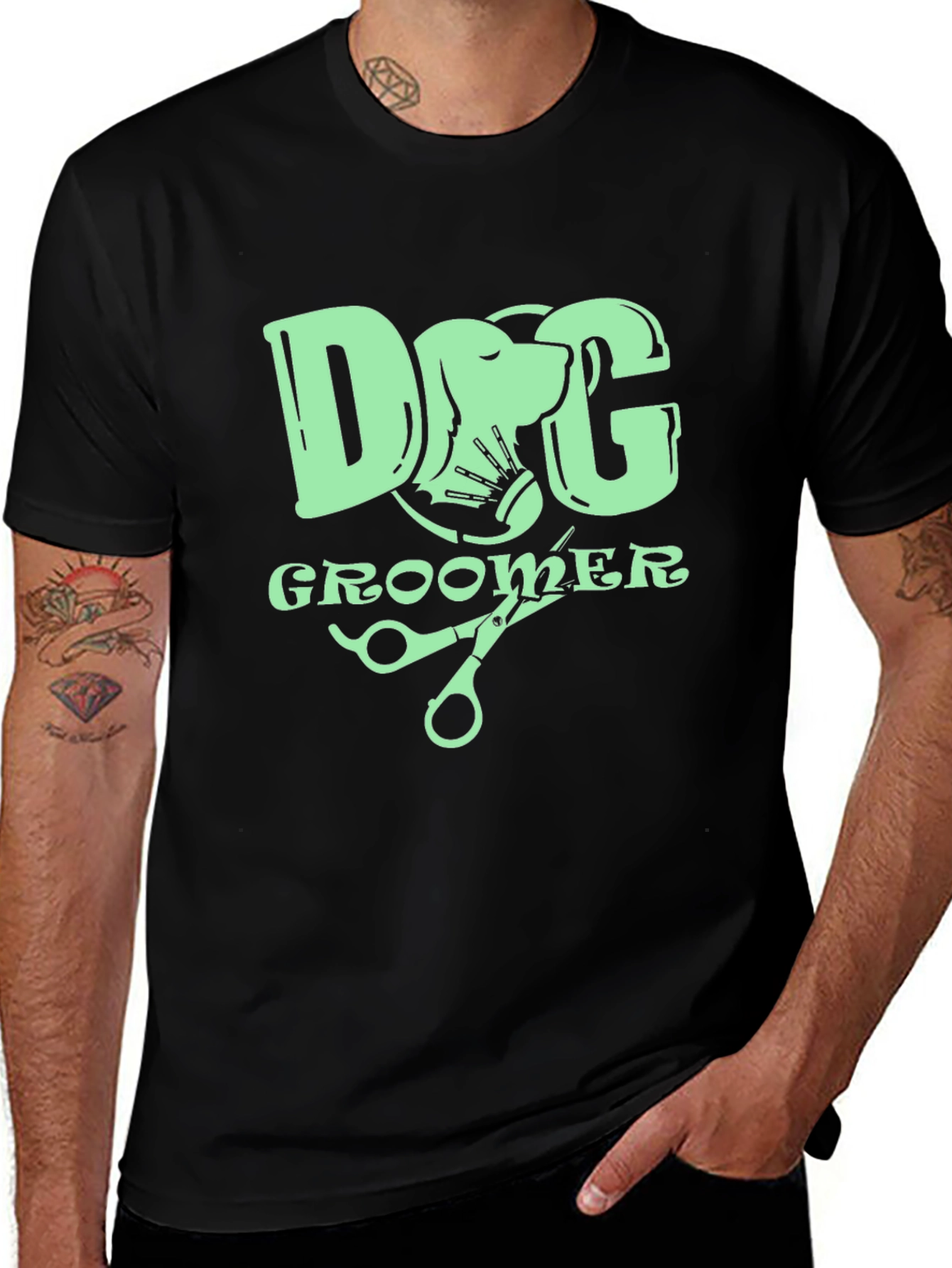 Dog Groomer Graphic T-Shirt Pet Lovers Tee