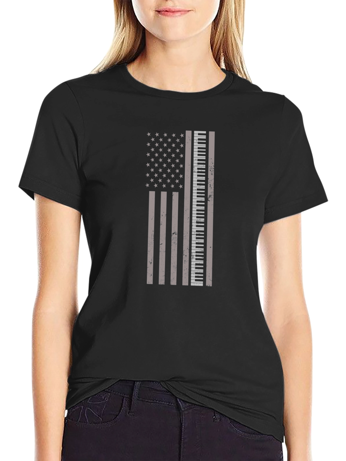 Piano Keys American Flag Graphic Tee