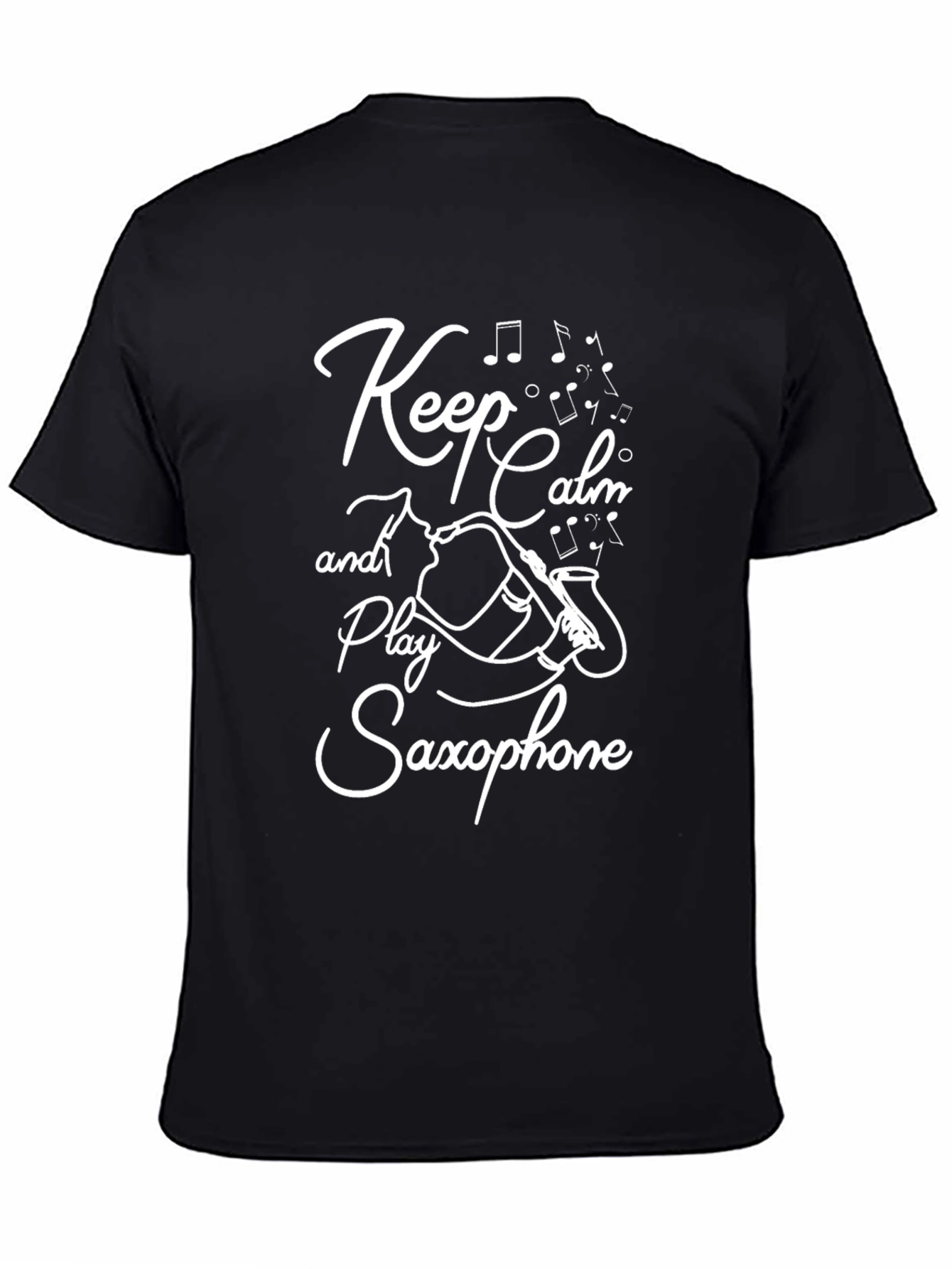 Keep Calm Play Saxophone Black T-Shirt