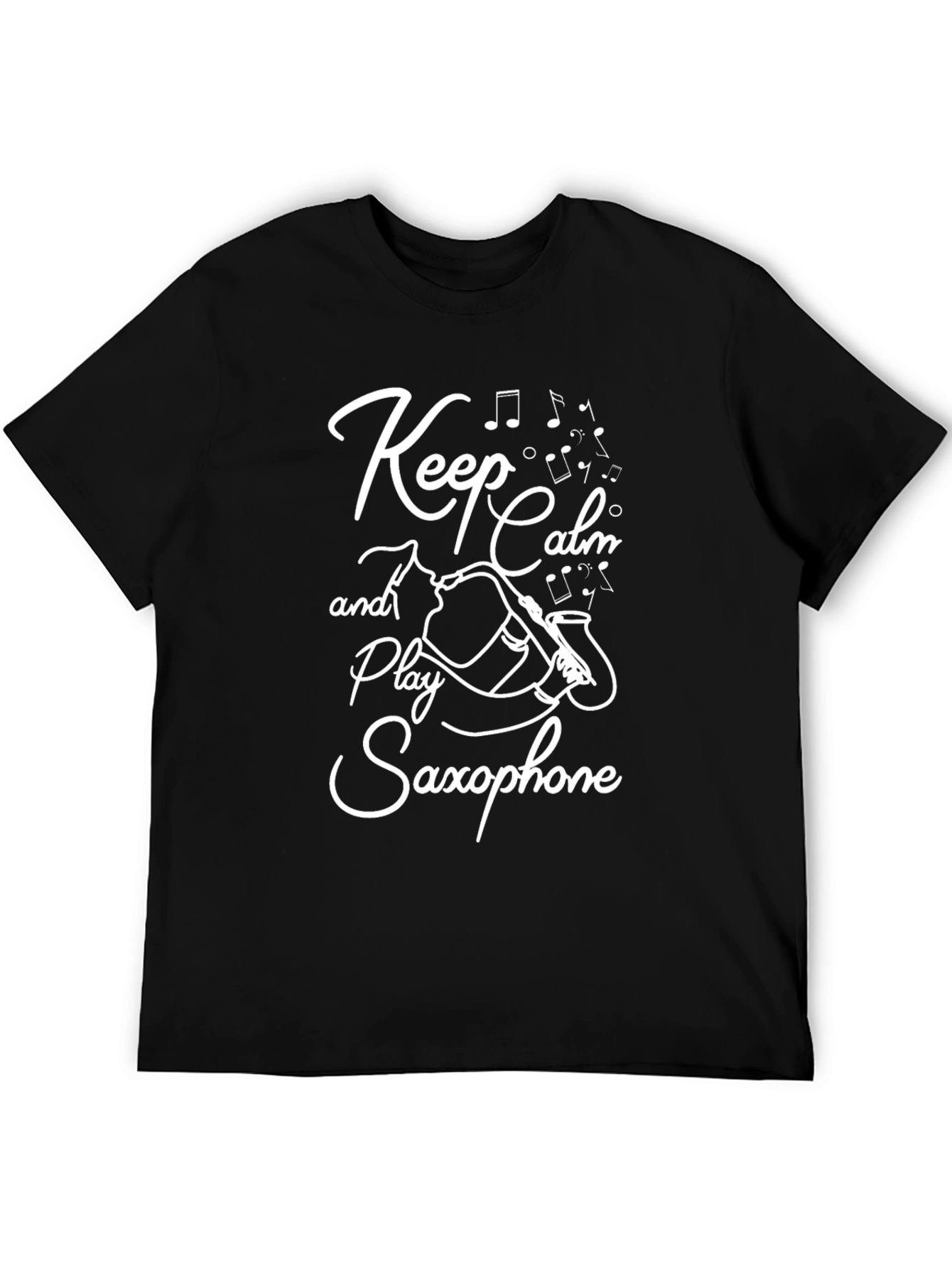 Keep Calm Play Saxophone Black T-Shirt