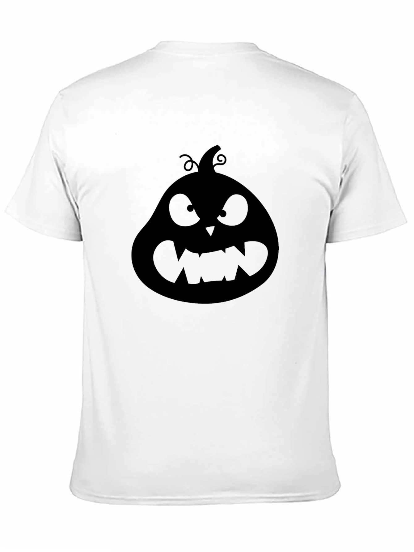 Halloween Pumpkin Face Graphic Tee - Black