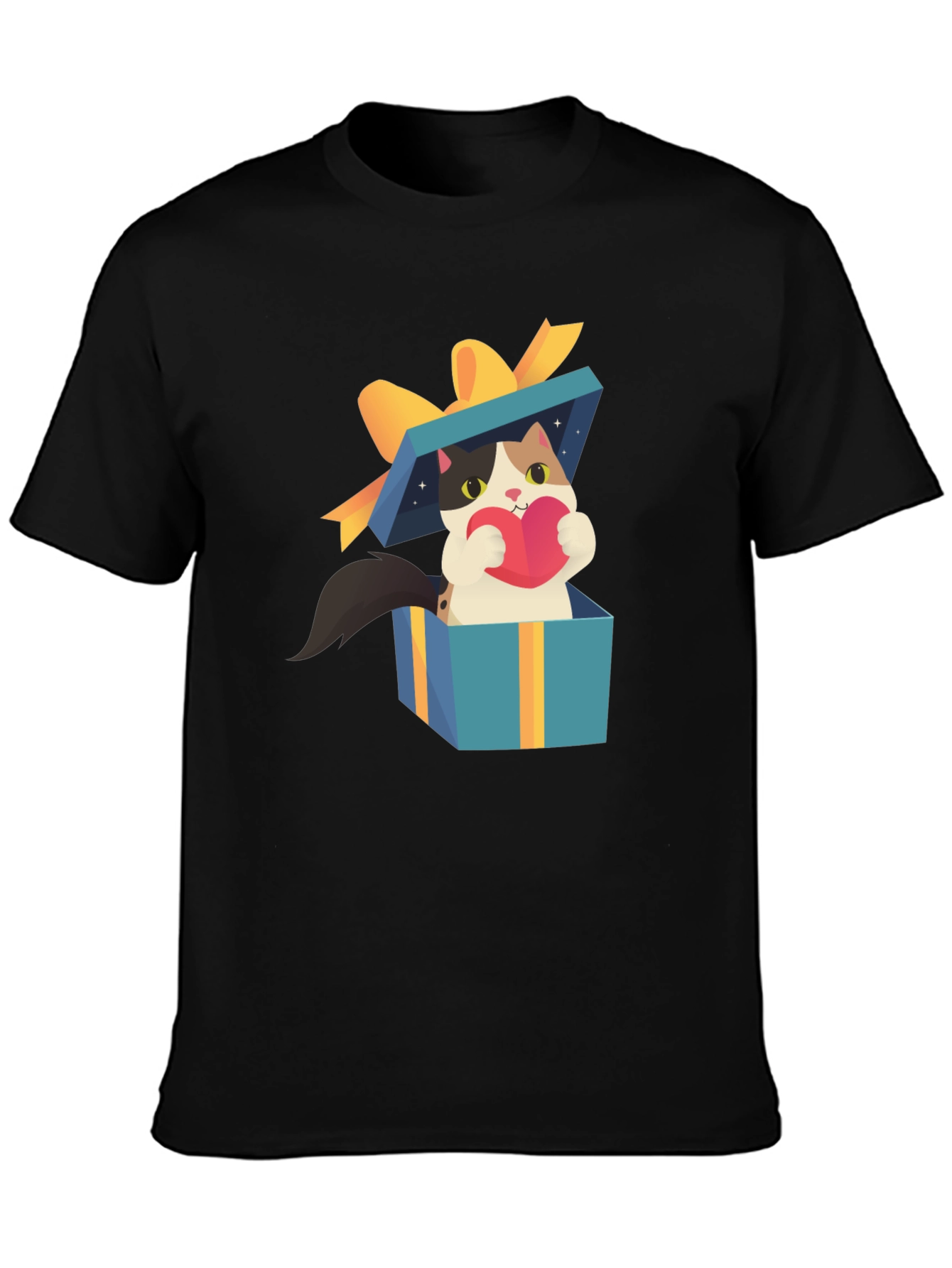 Cat in Gift Box T-Shirt - Unique Design