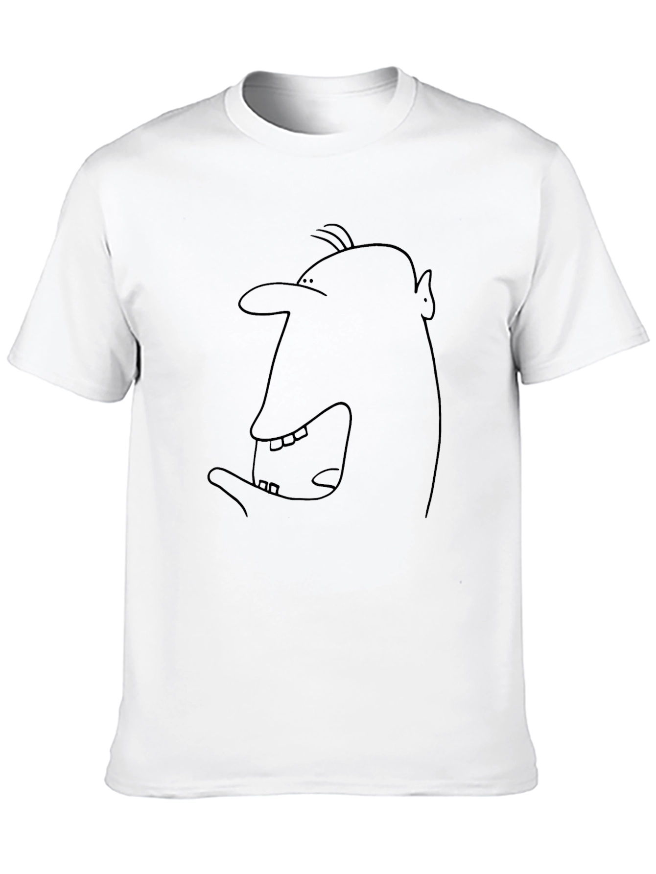 Funny Face Outline Black T-Shirt