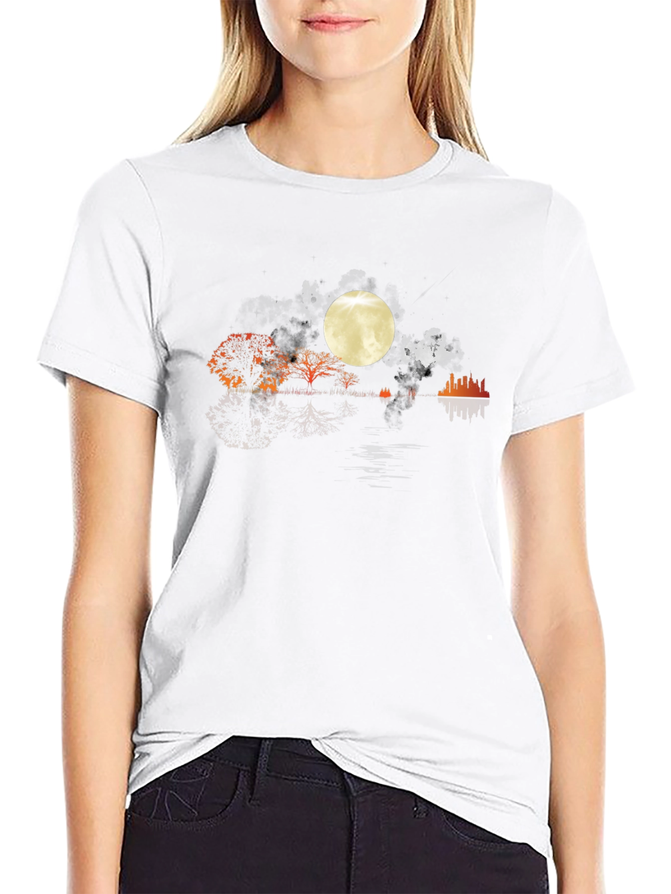 Moonlit Silhouette Graphic T-Shirt