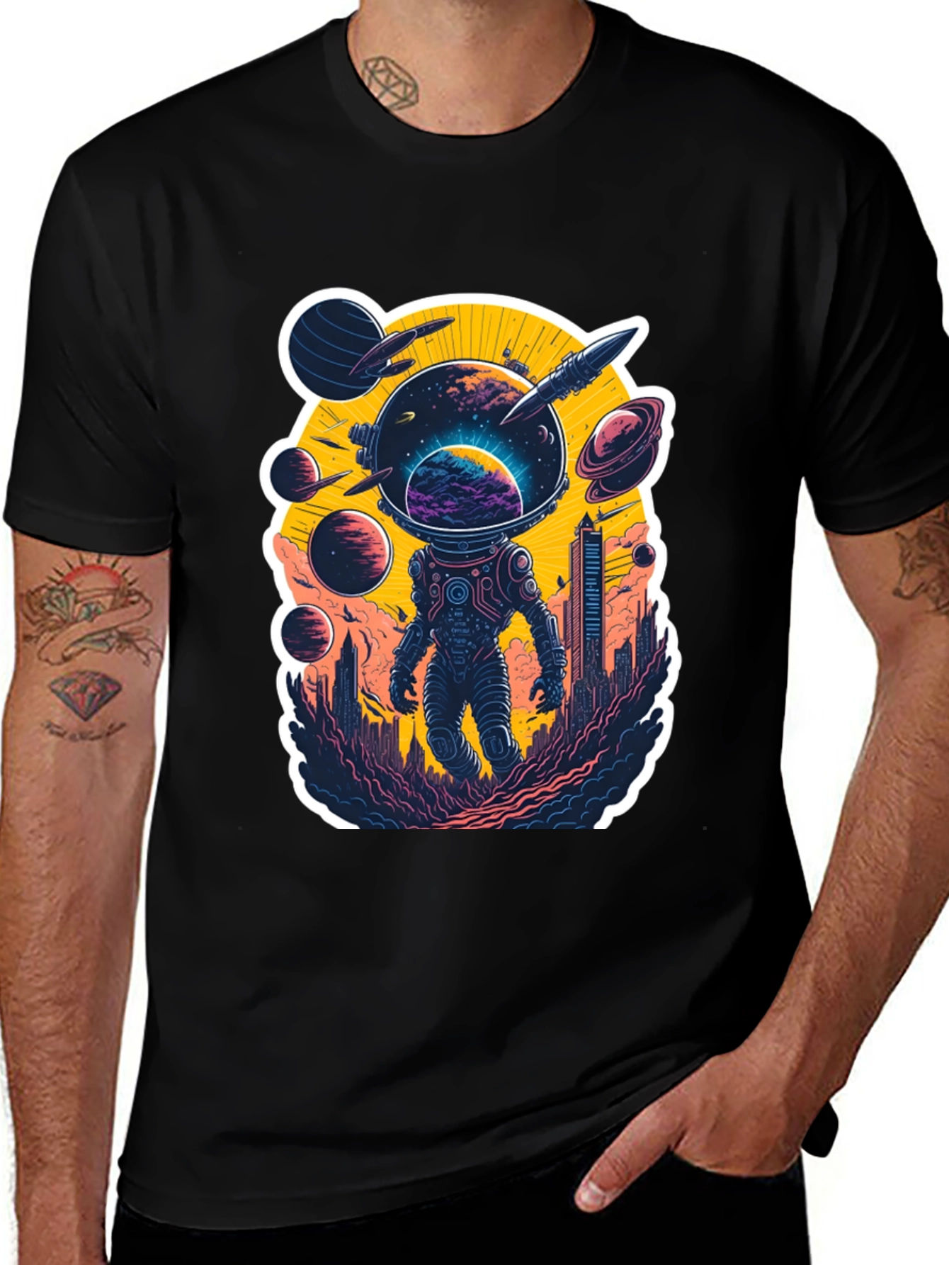 Astronaut & Cityscape Graphic Tee
