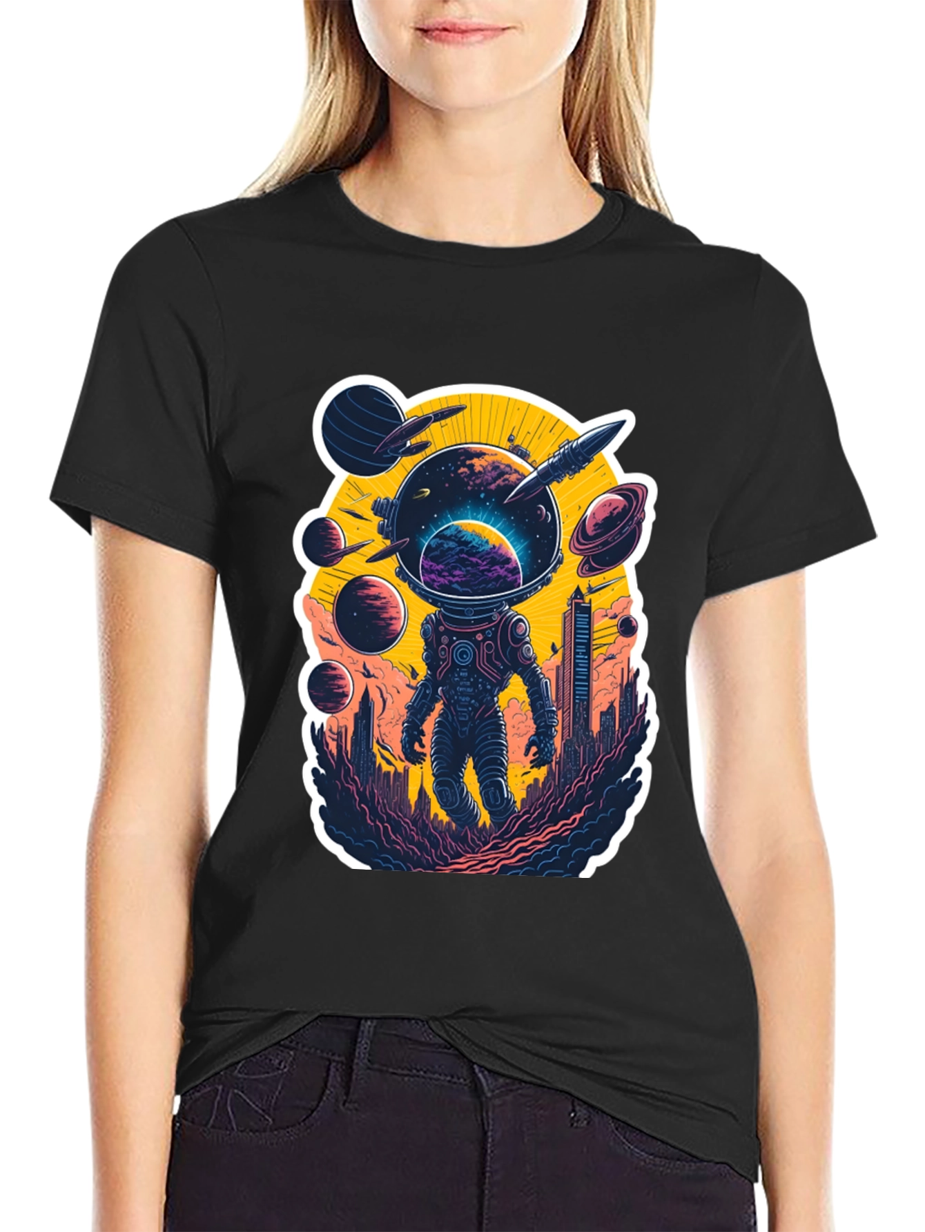 Astronaut & Cityscape Graphic Tee